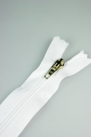 Fermoar De Plastic 14cm, Alb Cu Cheita Aurie (10 Buc)