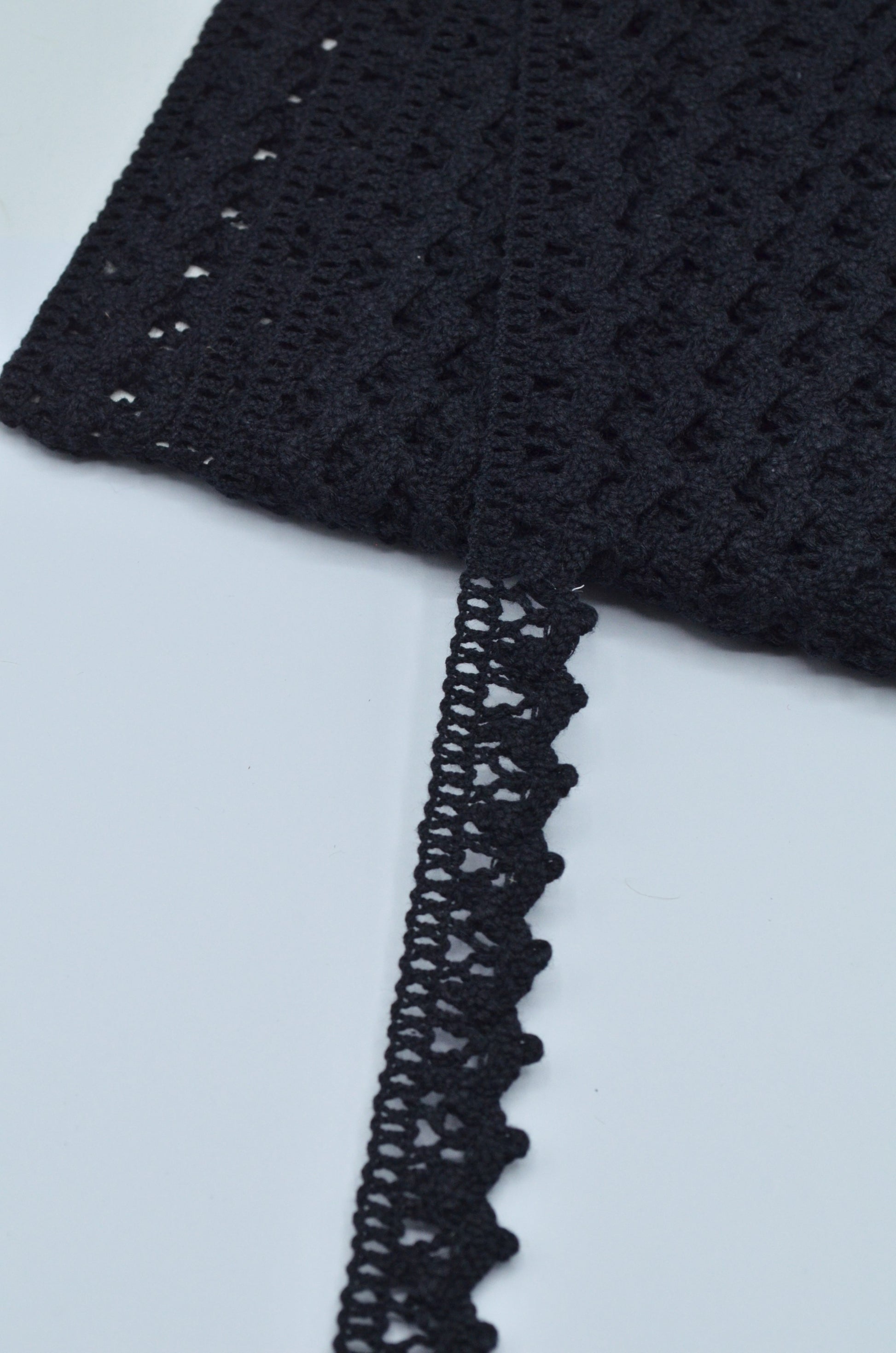 Dantela De Bumbac 22mm, Negru