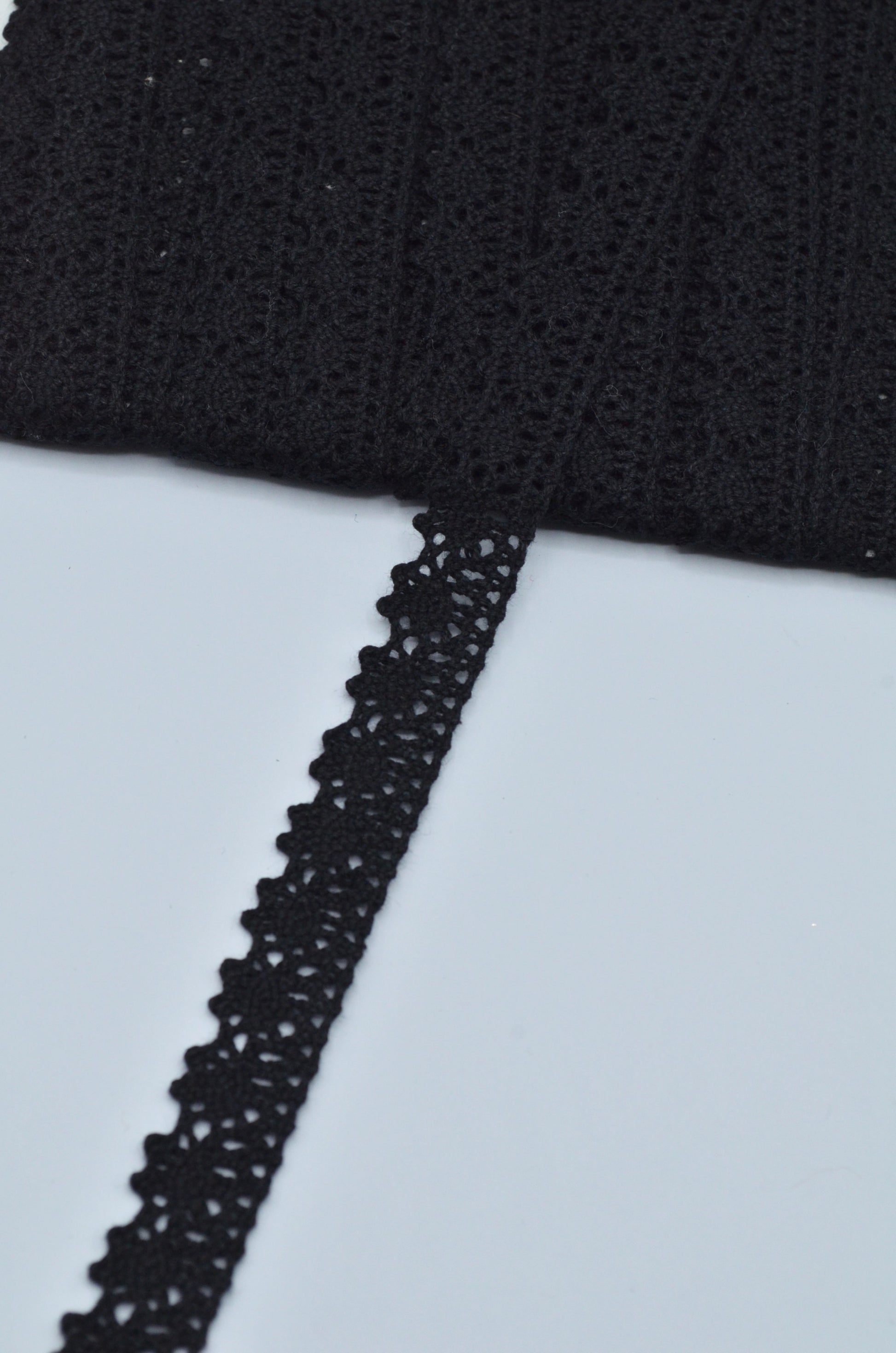 Dantela De Bumbac 16mm, Negru