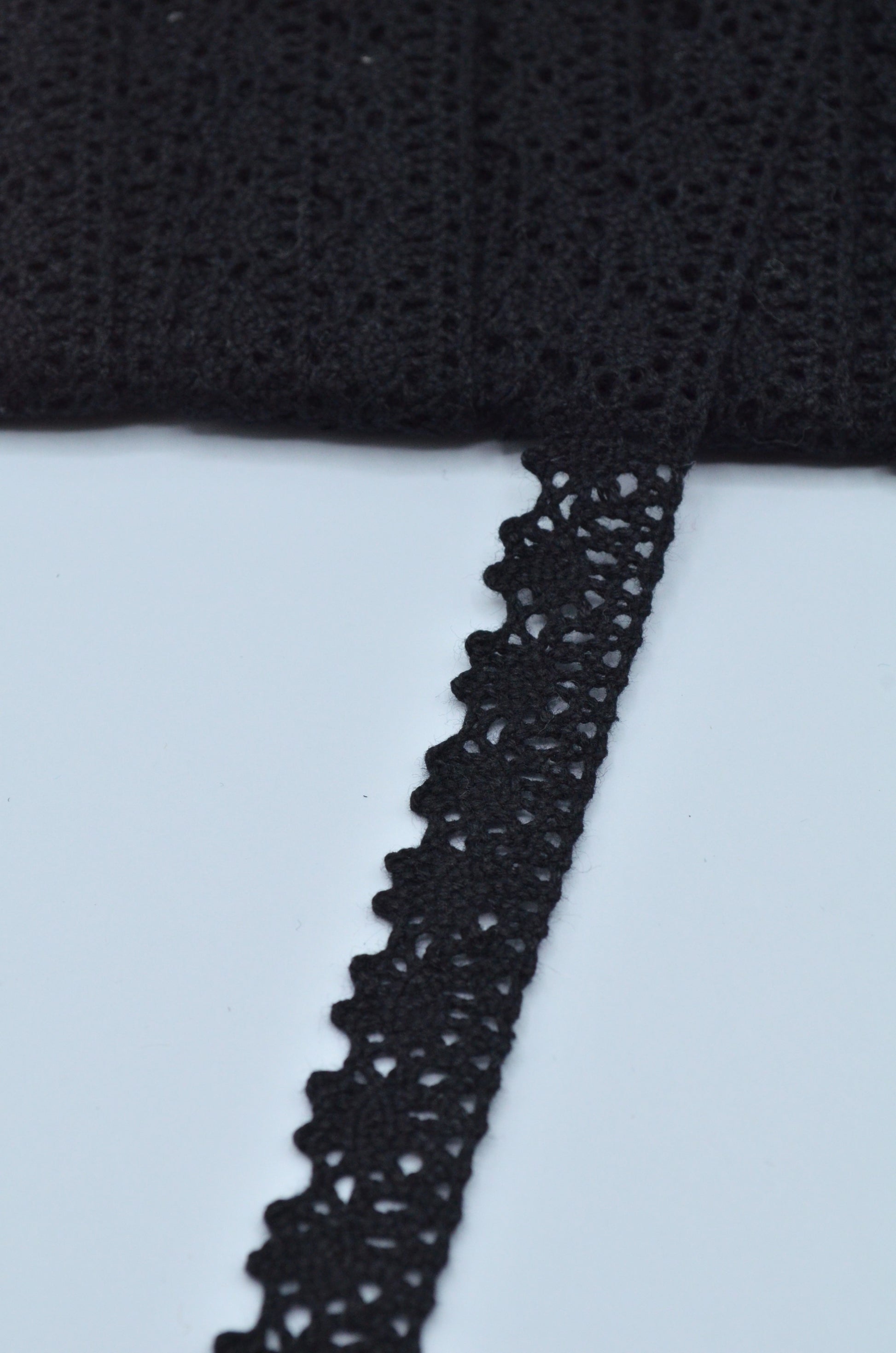 Dantela De Bumbac 16mm, Negru