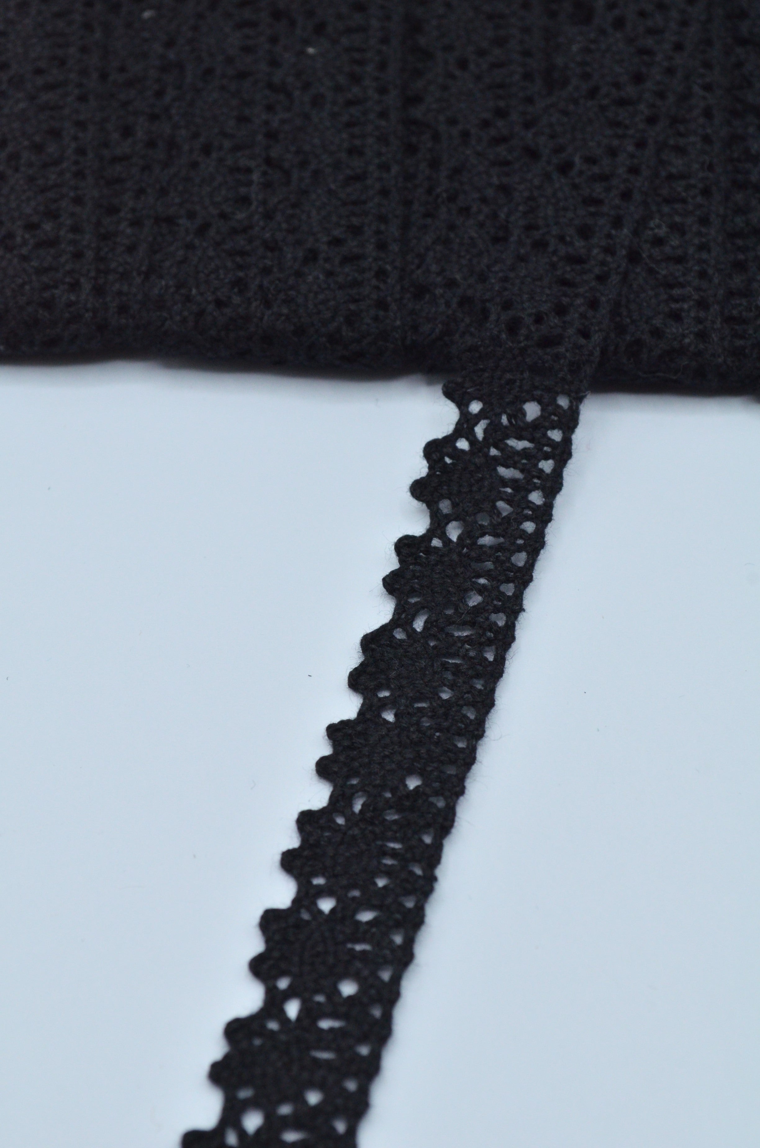 Dantela De Bumbac 16mm, Negru