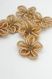 Floare Din Organza Cu Margele 44mm