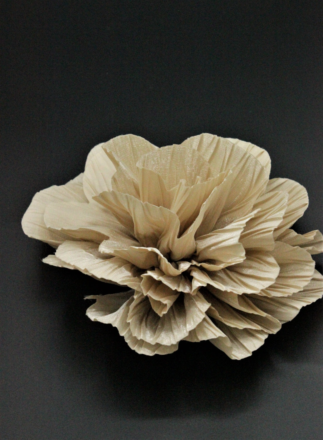 Floare Din Organza,15cm, Bej