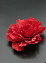 Floare Din Organza,15cm, Rosu