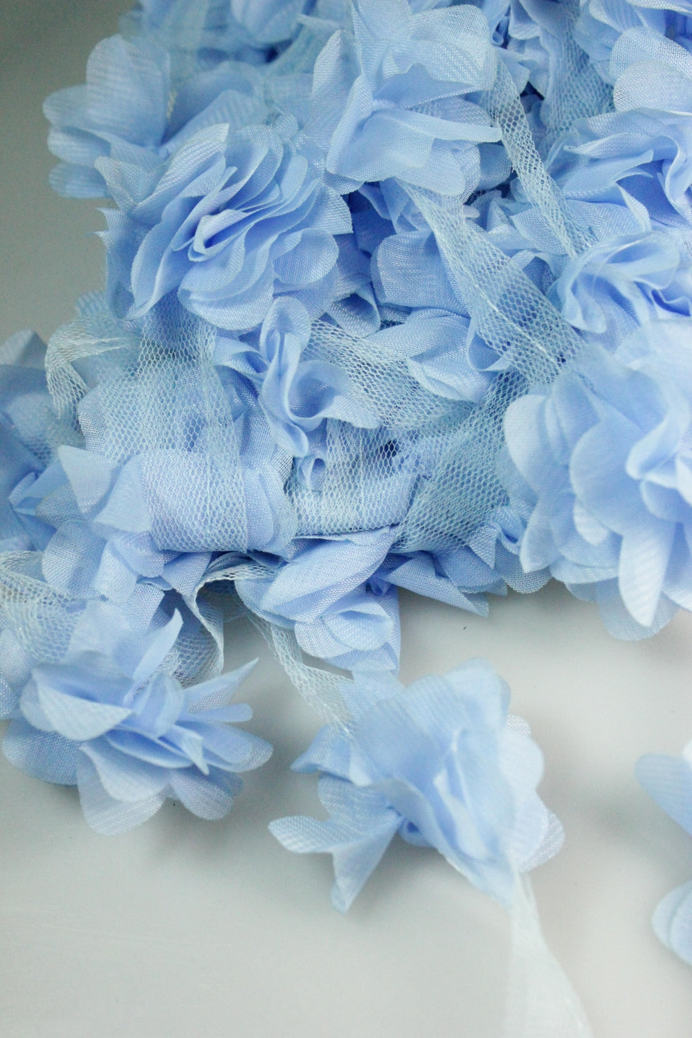 Flori Din Voal, 50mm, Bleu (12 Flori/Metru)