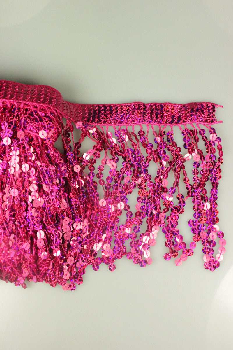 Franjuri Din Paiete, 16cm, Fucsia