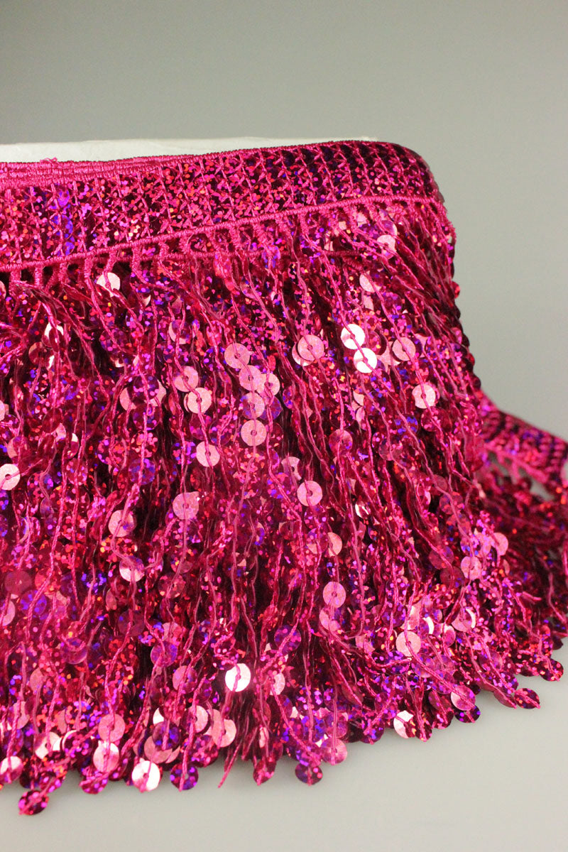 Franjuri Din Paiete, 16cm, Fucsia