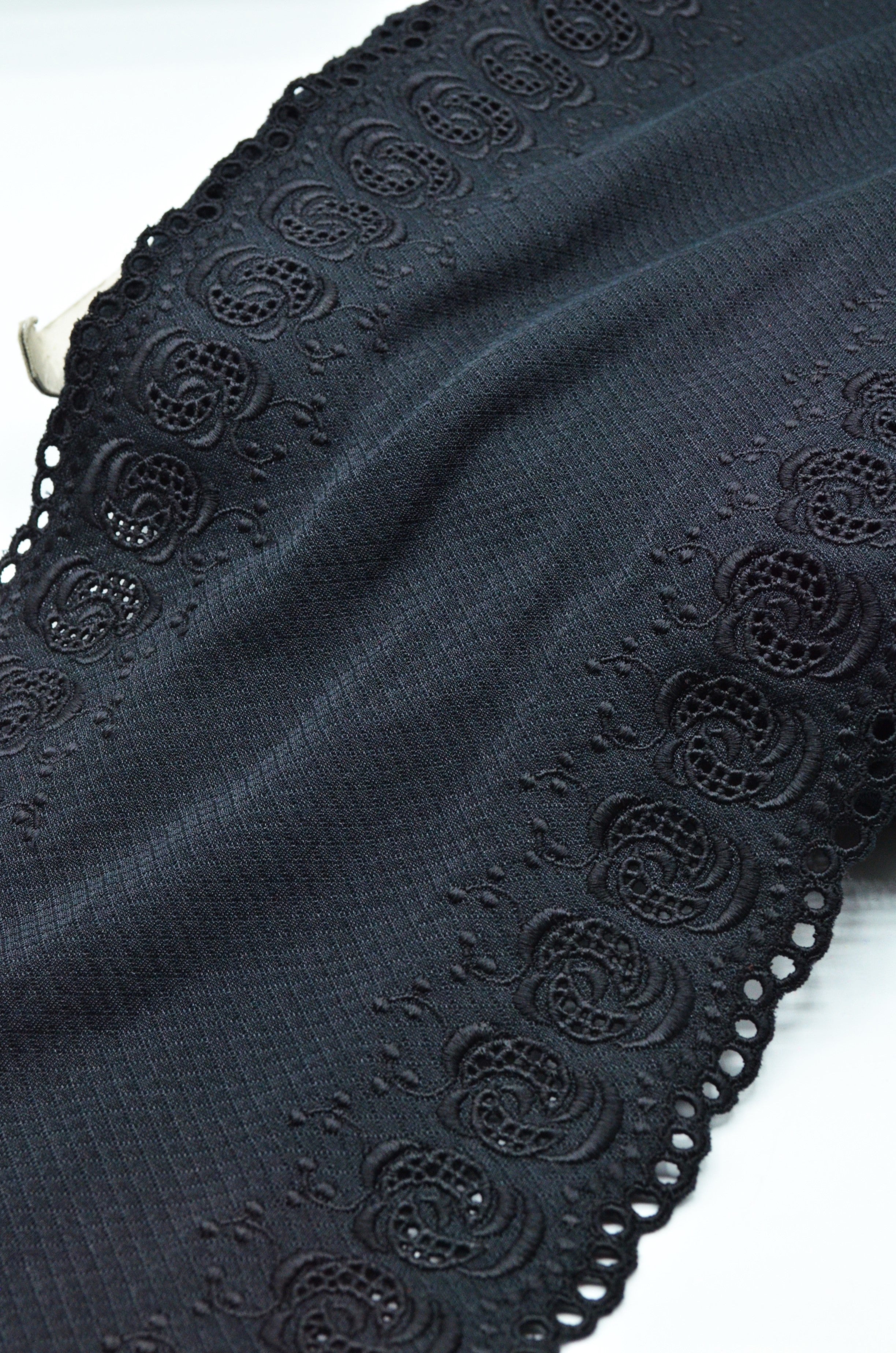Broderie Dublata Cu Jerse 20cm, Negru