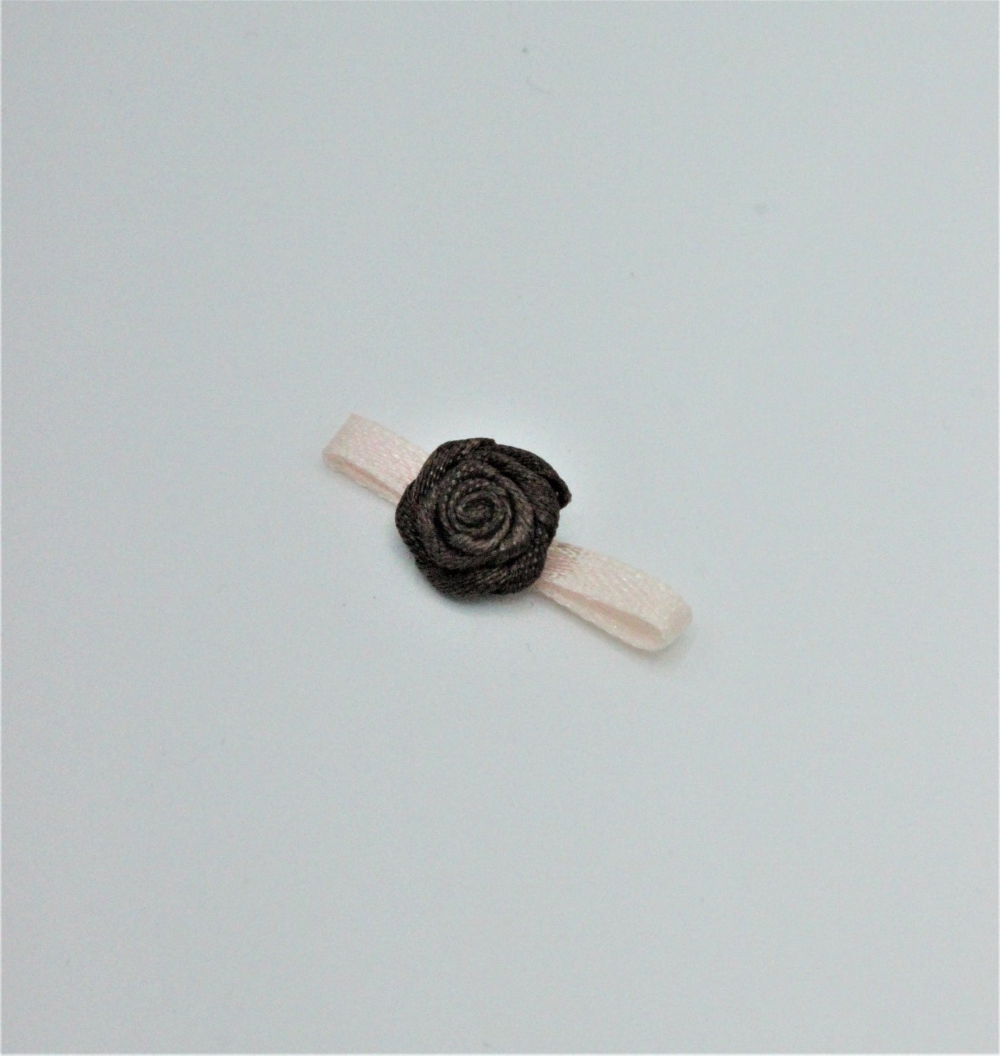 Fundita Cu Floare Din Saten, 27mm, Roz Cu Maro