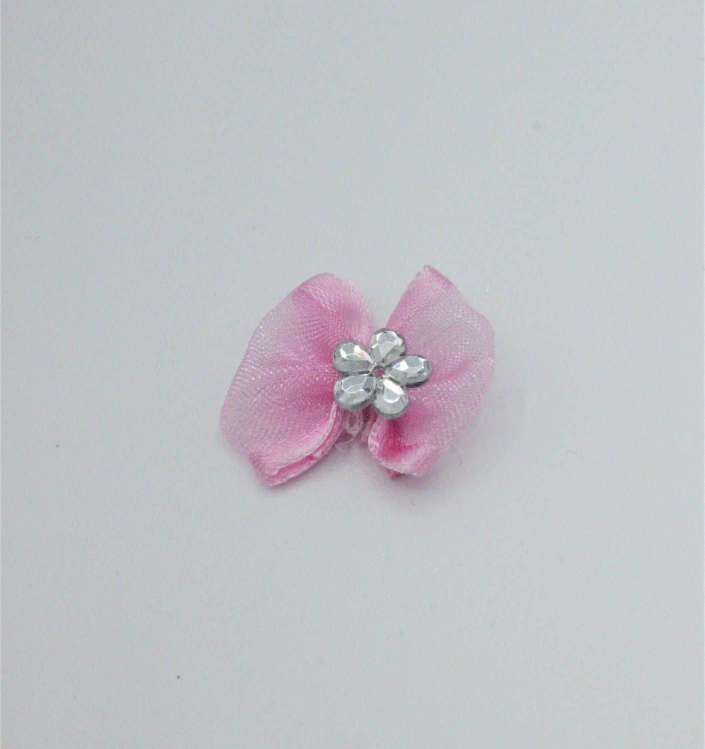 Fundita Din Organza Cu Pietricica, Roz, 25mm