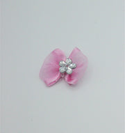 Fundita Din Organza Cu Pietricica, Roz, 25mm