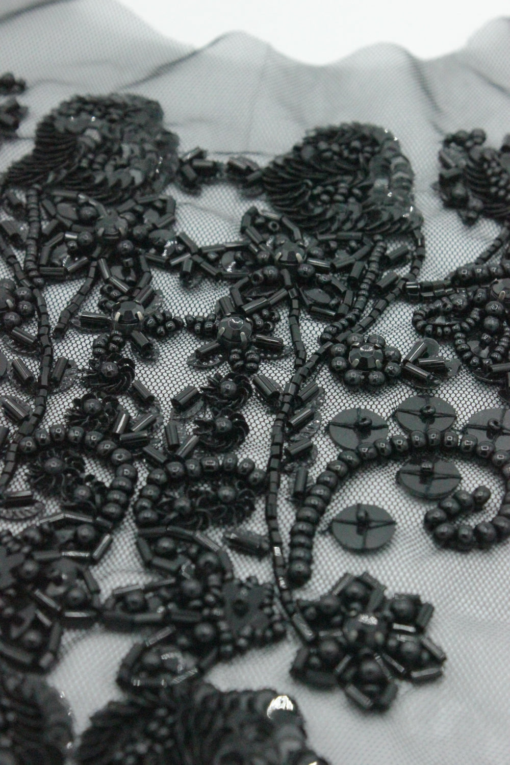 Guler Cu Margele Si Paiete, Negru, 24x27cm