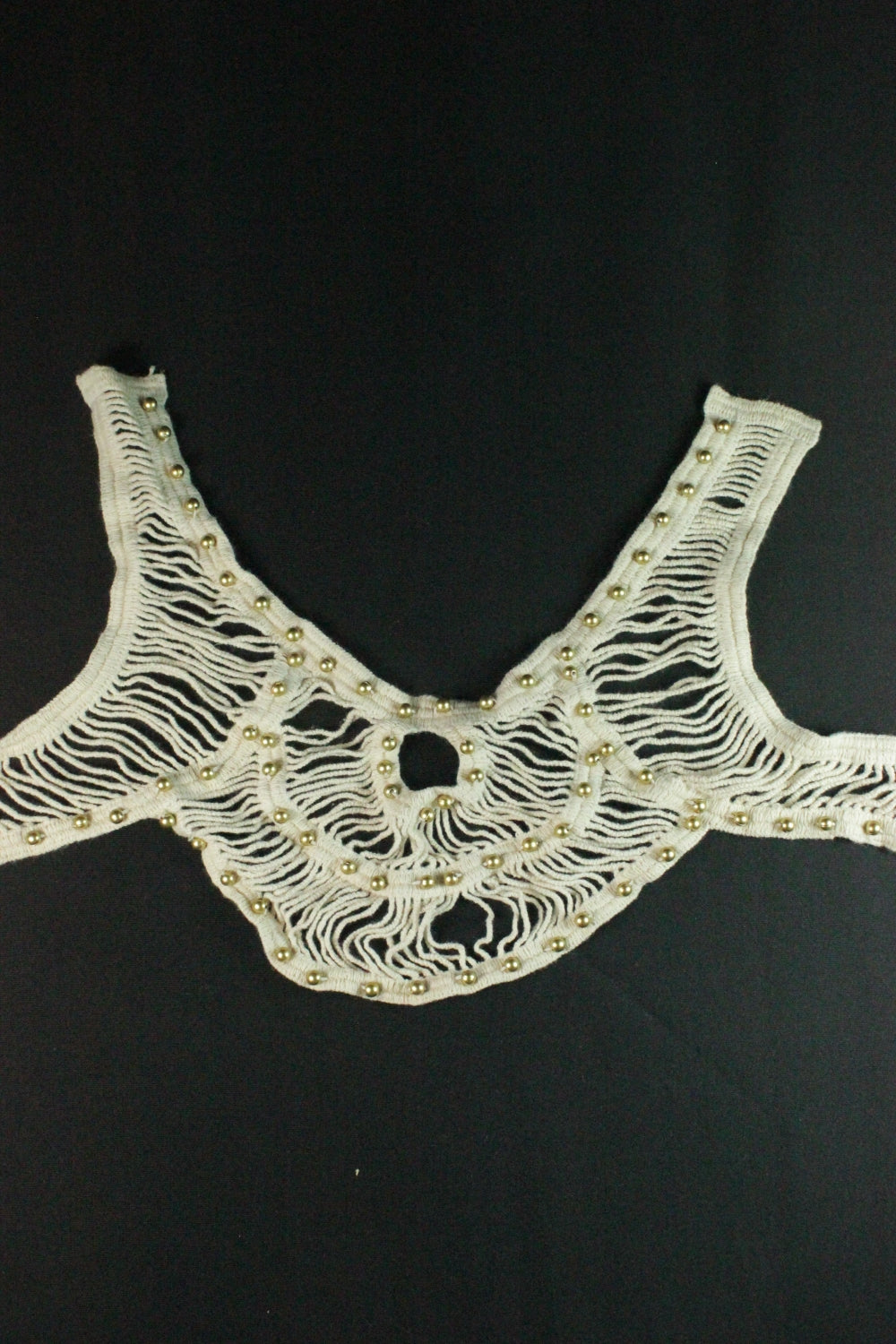 Guler De Bumbac Cu Margele, 42x14cm, Bej