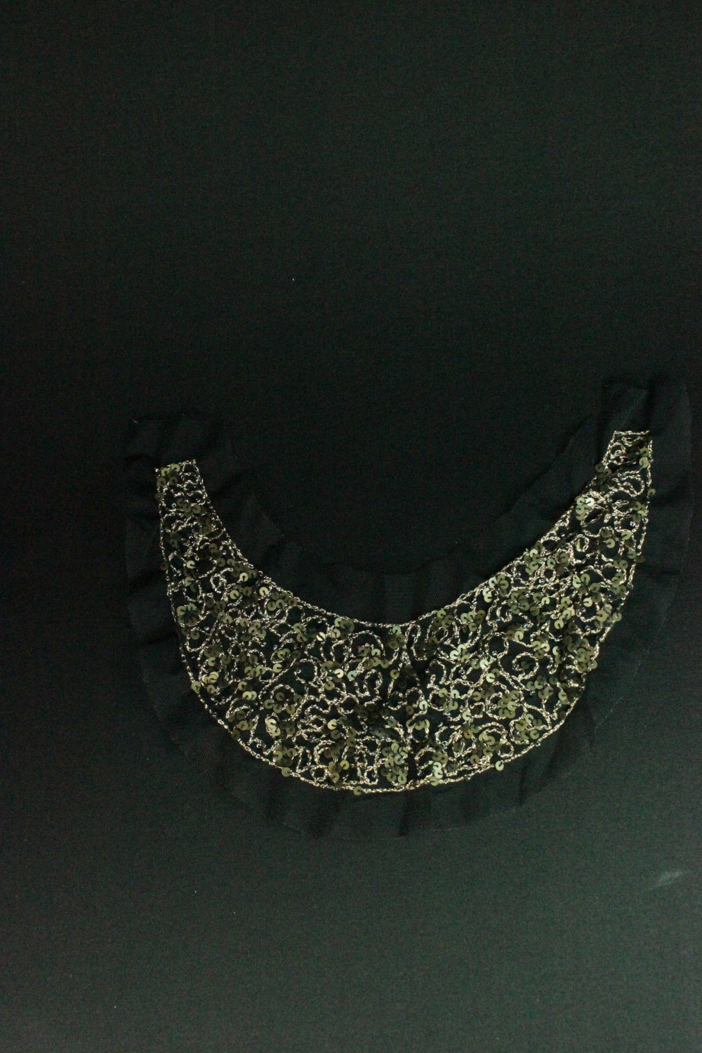 Guler Din Tull Cu Paiete Fine, Negru, 28x8cm