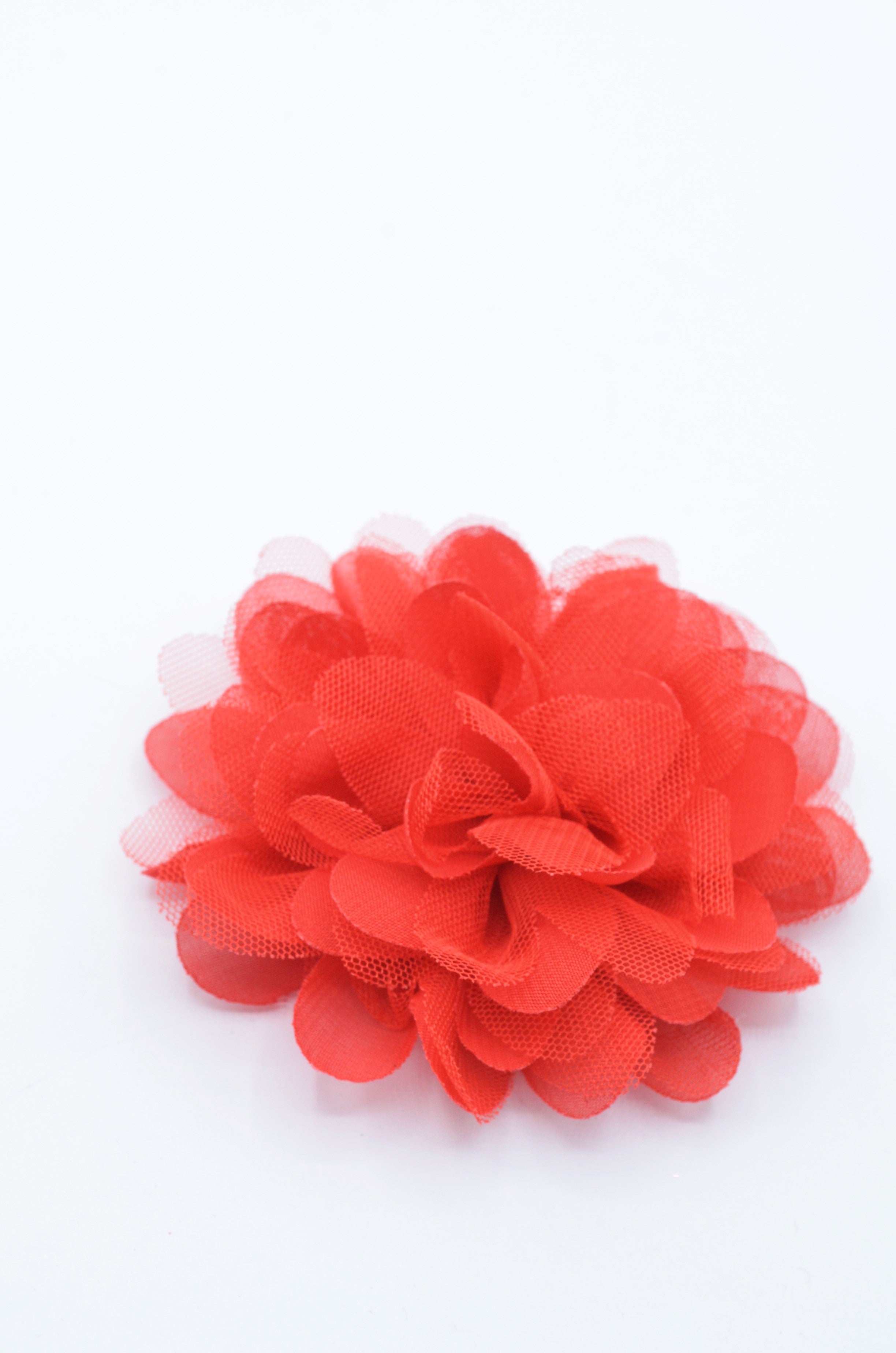 Floare Din Voal Si Tull. 11cm, Rosu