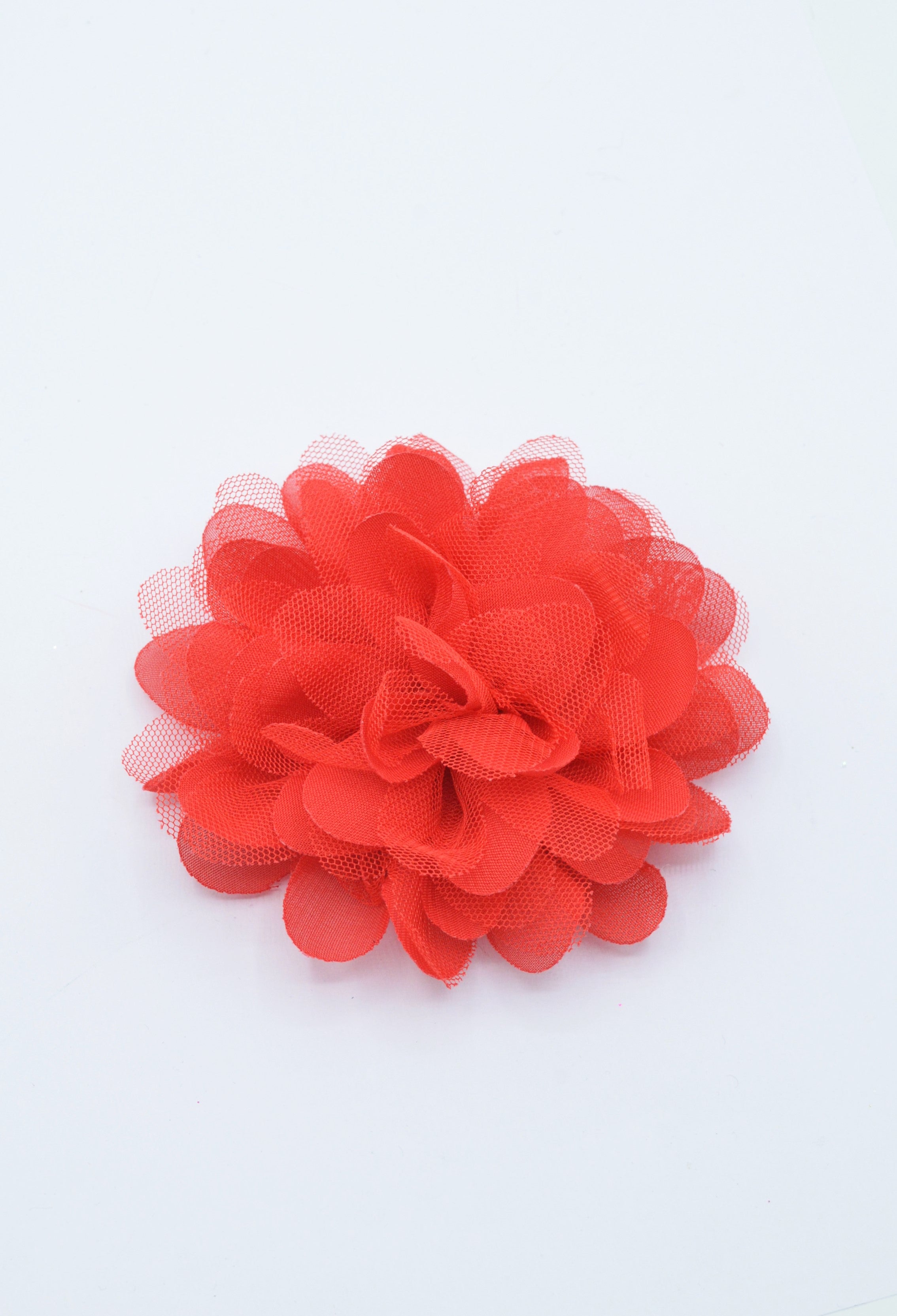 Floare Din Voal Si Tull. 11cm, Rosu