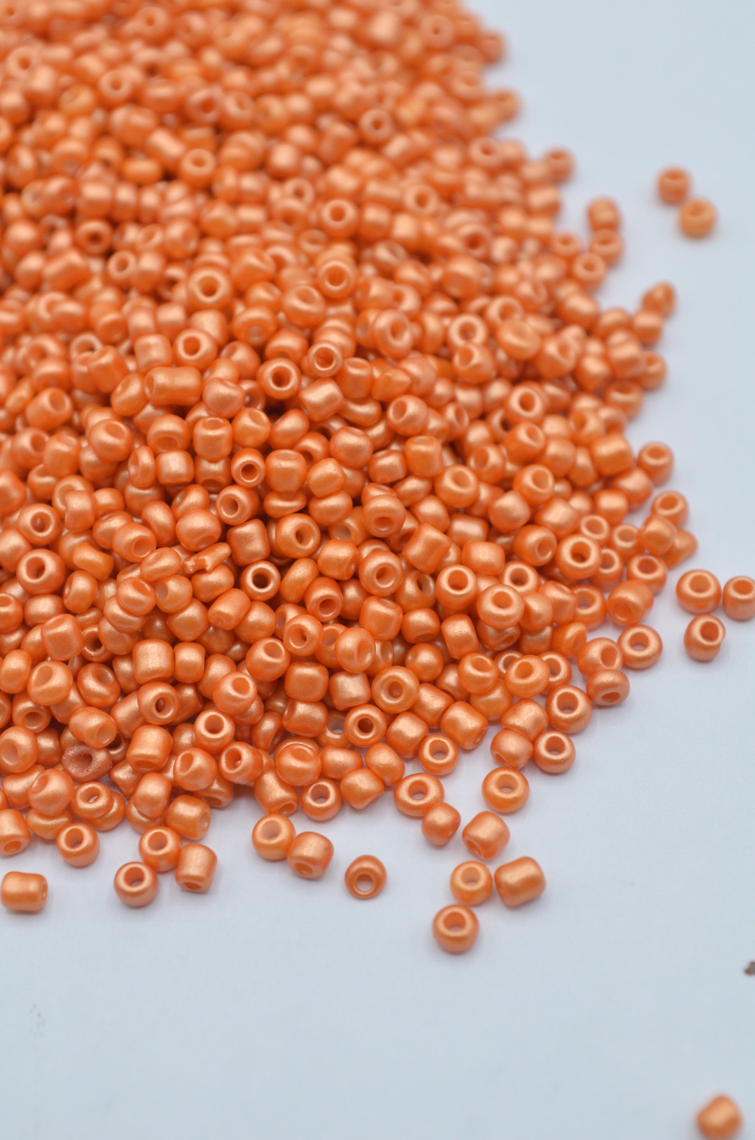 Margele 2mm, 34gr, Portocaliu Sidefat