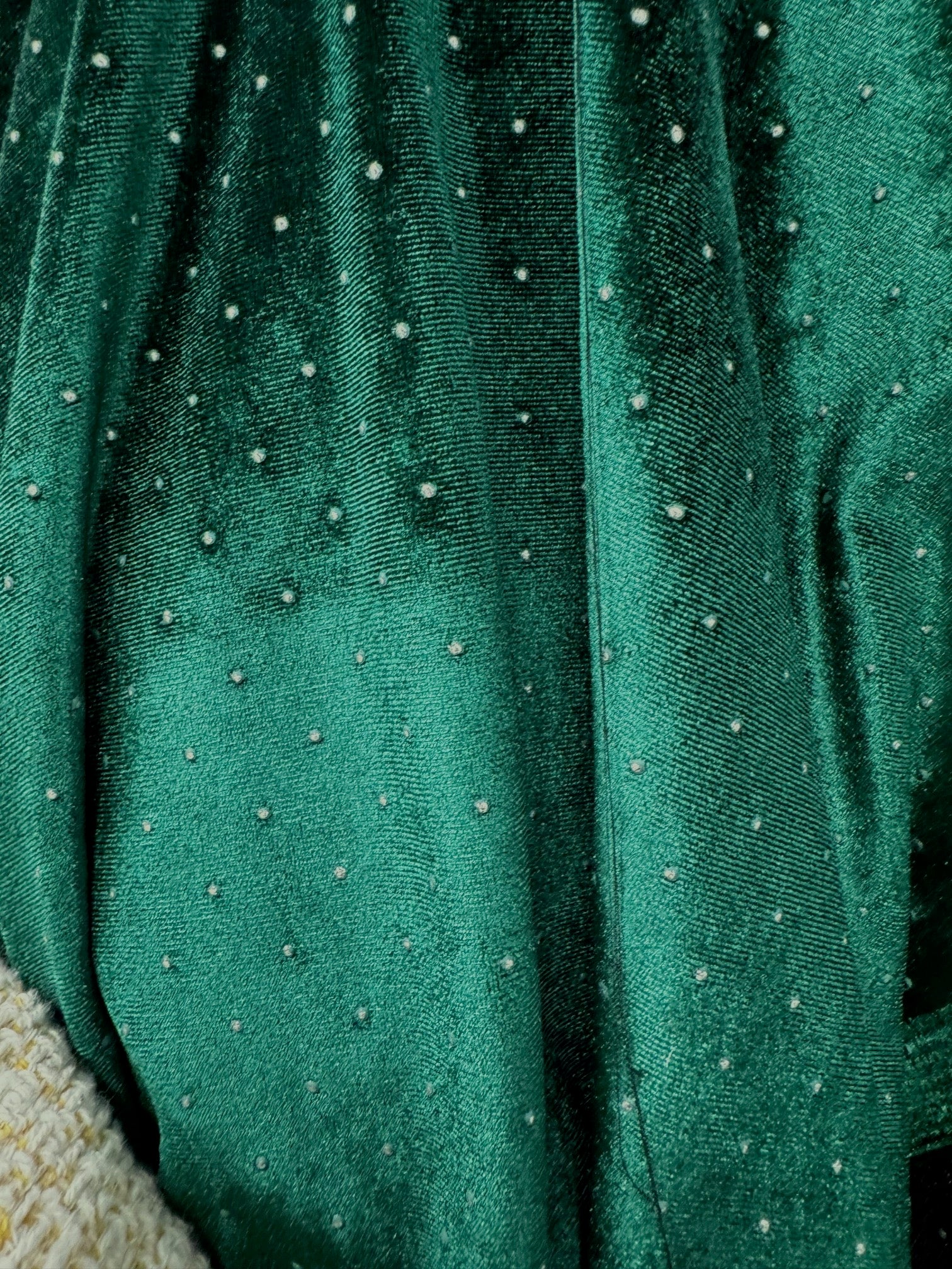 Catifea Elastica Cu Picatele Argintii, Verde