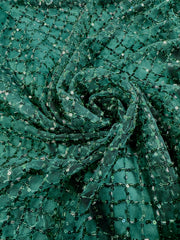 Broderie Pe Tull Cu Margele, Verde