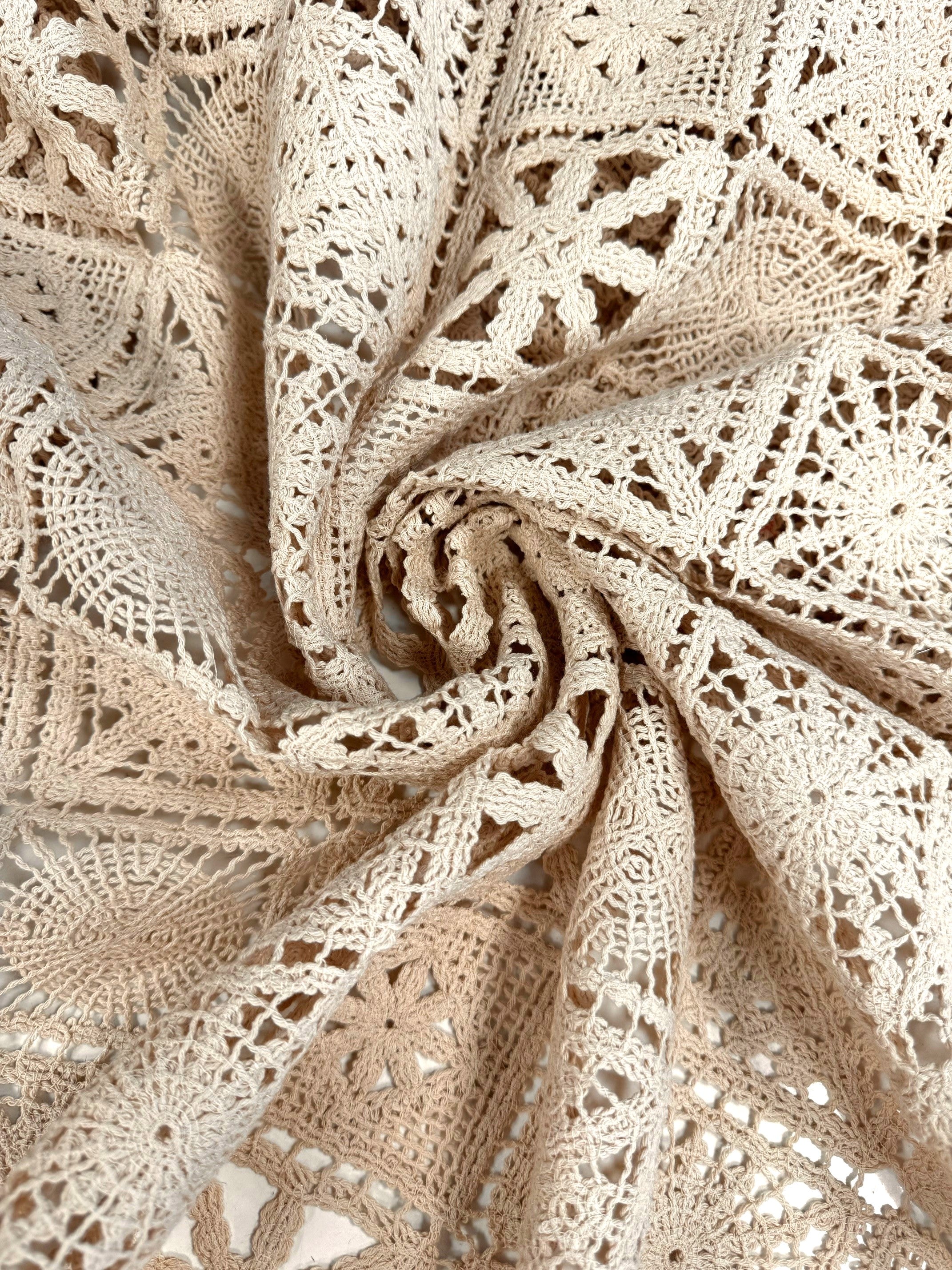 Dantela Macrame De Bumbac 100%, Bej