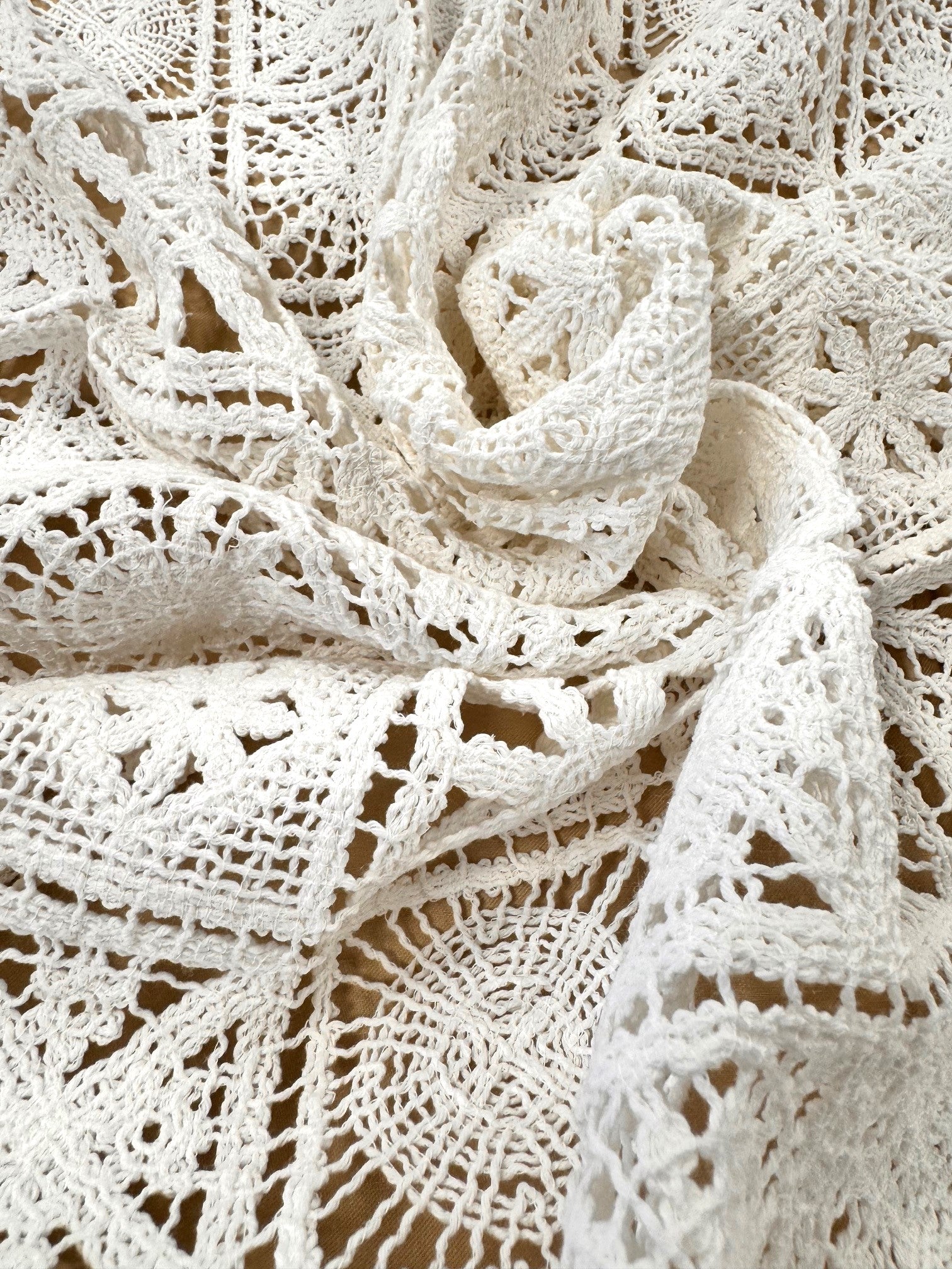 Dantela Macrame De Bumbac 100%, Crem