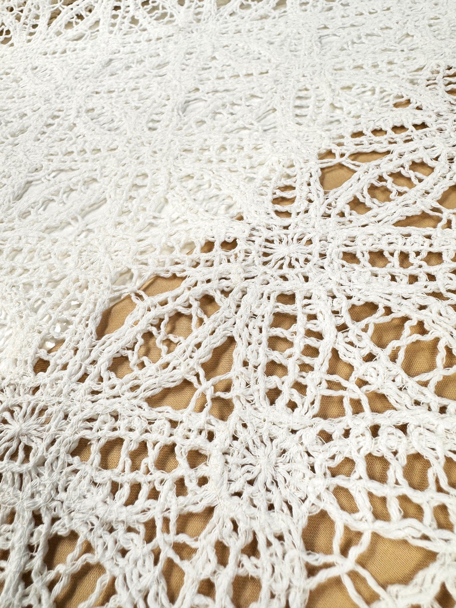 Dantela Macrame De Bumbac 100%, Crem