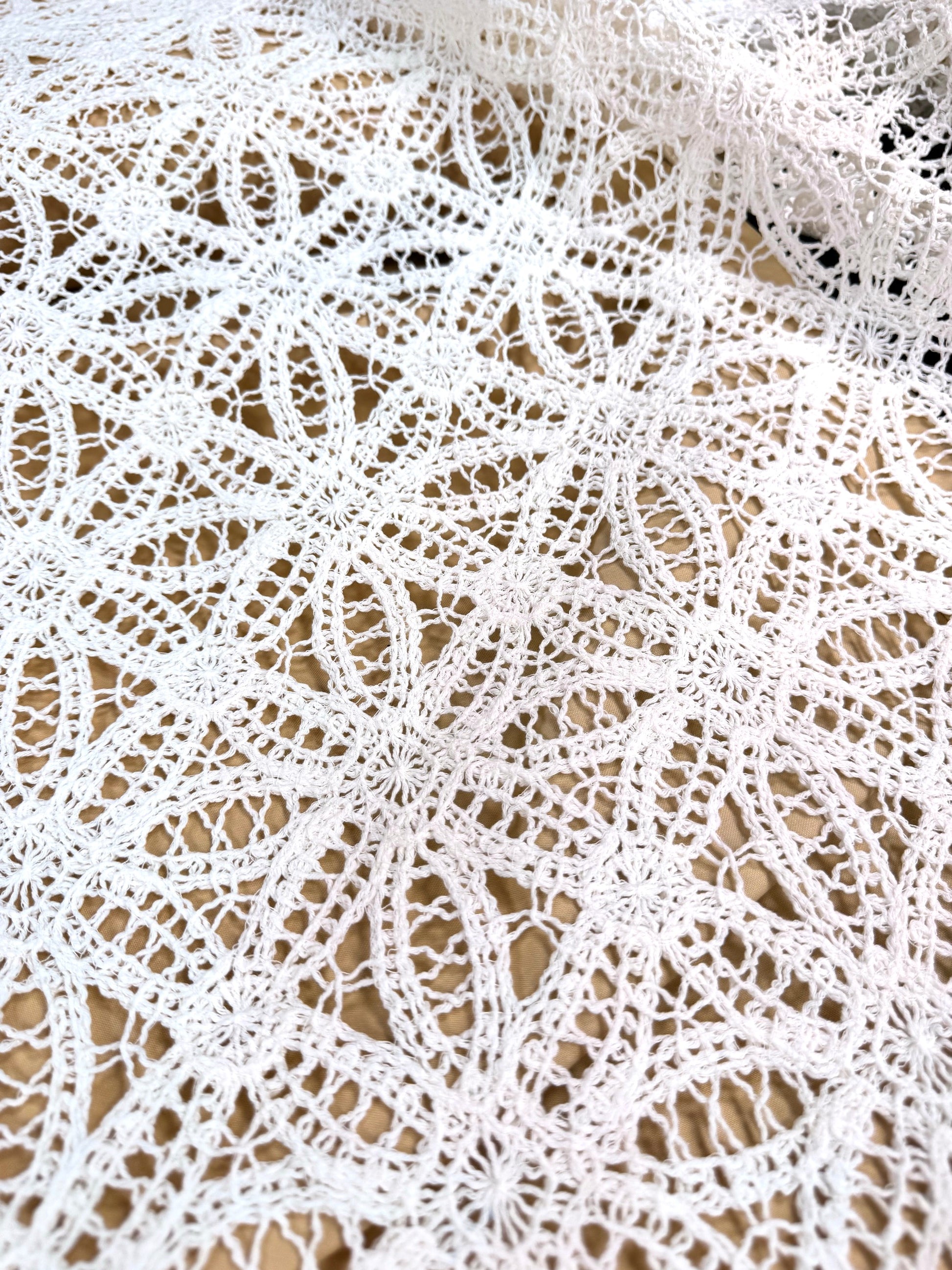 Dantela Macrame De Bumbac 100%, Crem