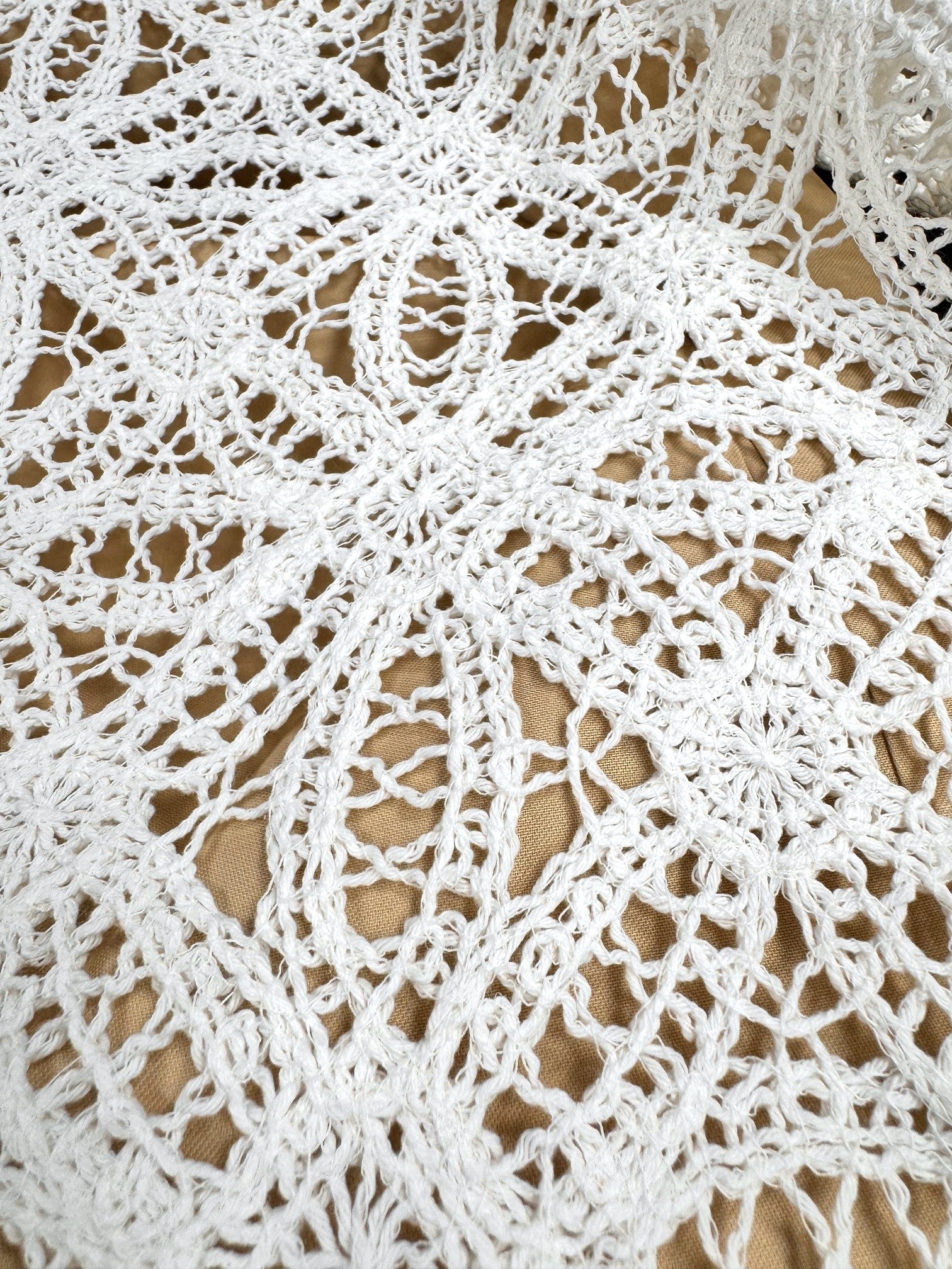 Dantela Macrame De Bumbac 100%, Crem