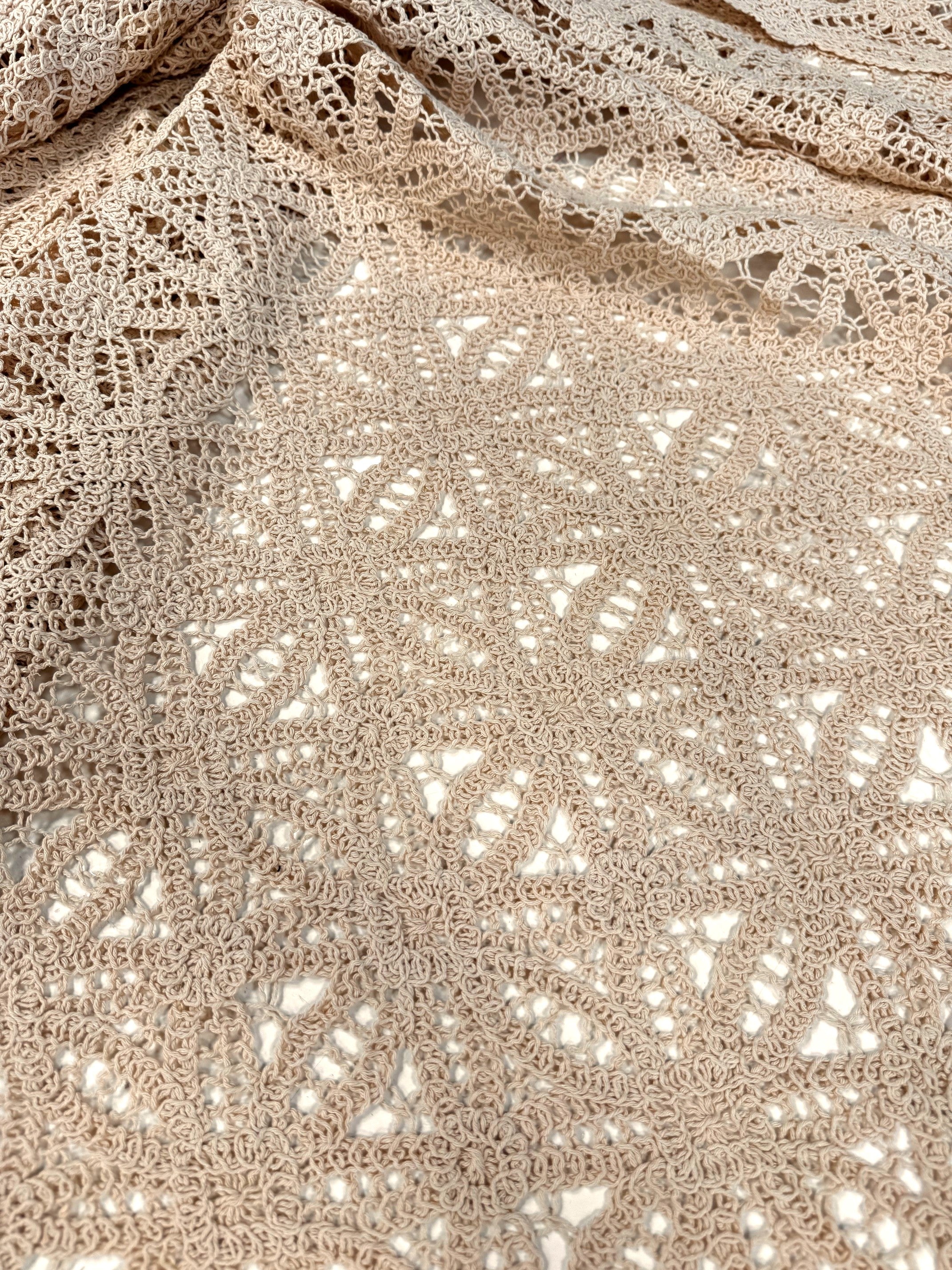 Dantela Macrame De Bumbac 100%, Bej