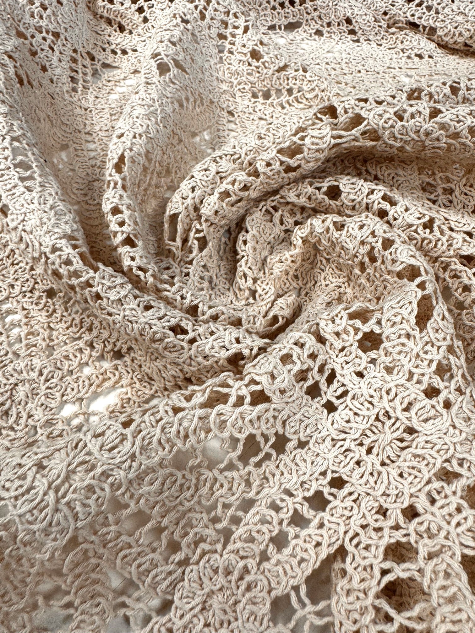 Dantela Macrame De Bumbac 100%, Bej