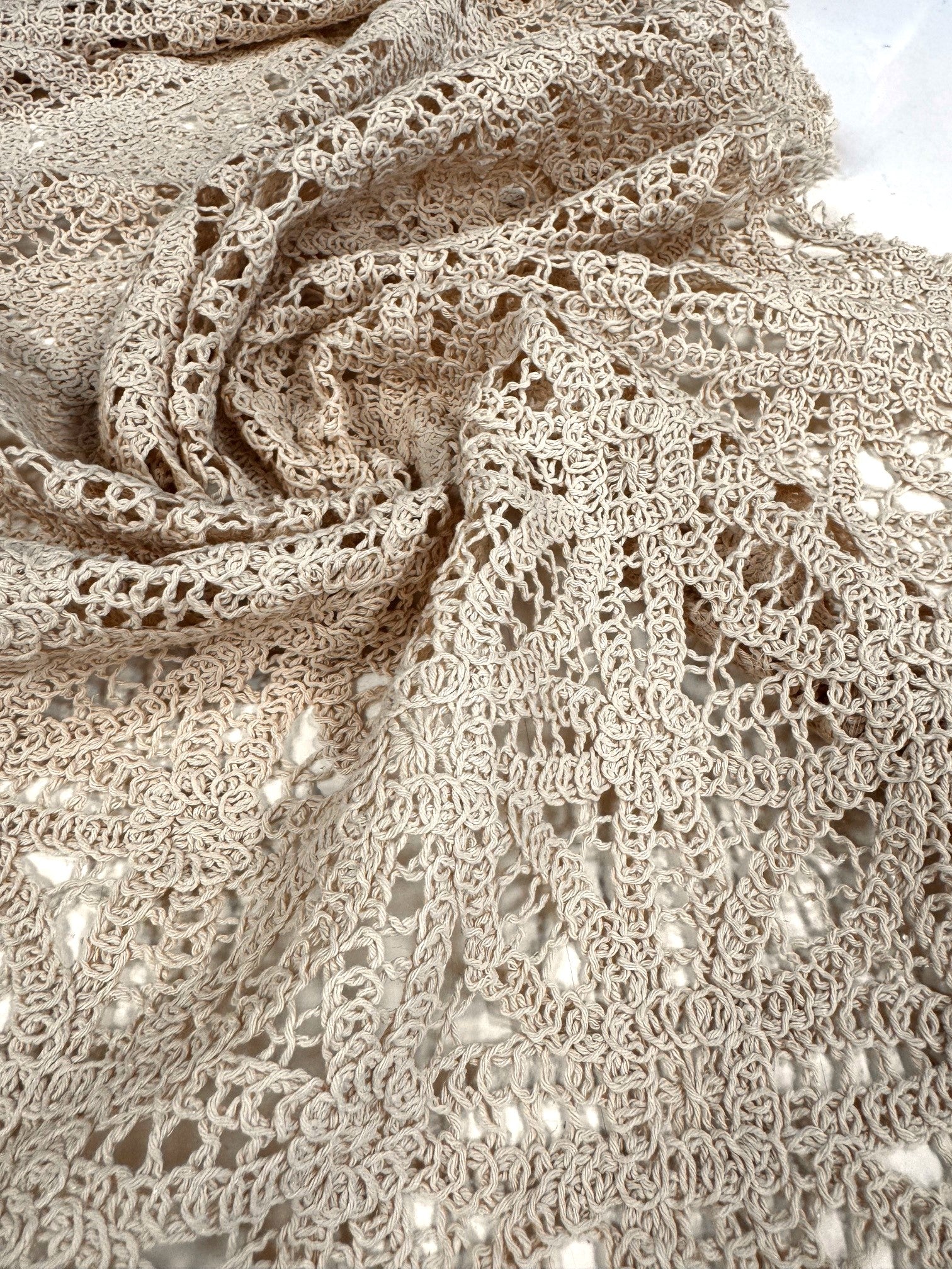 Dantela Macrame De Bumbac 100%, Bej