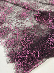 Dantela Chantilly Maro Cu Roz, Bucata 300x150cm 