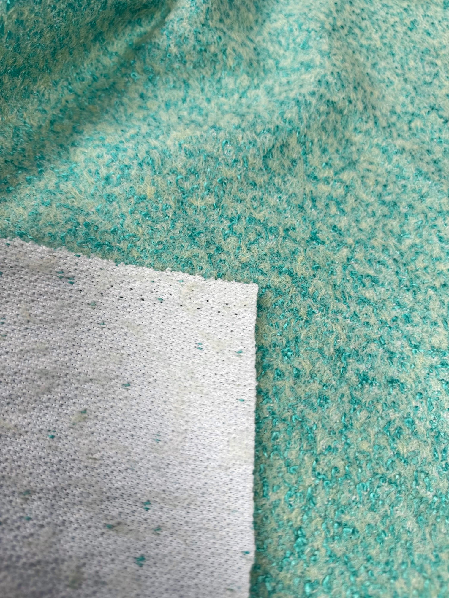 Stofa Bucle De Lana, Verde