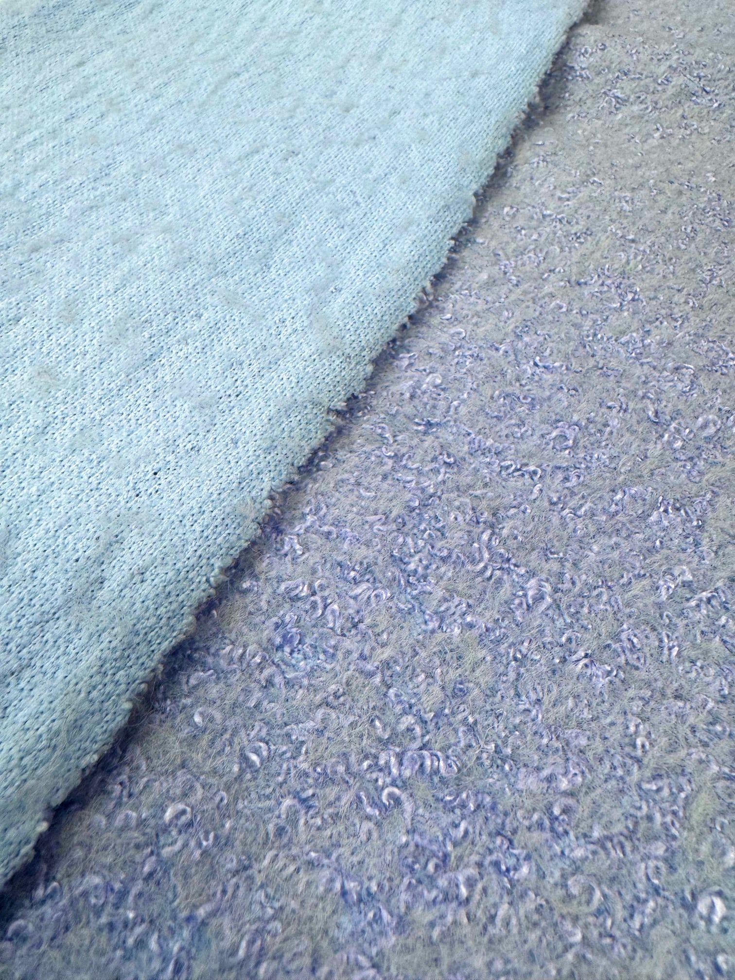 Stofa Bucle De Lana, Bleu