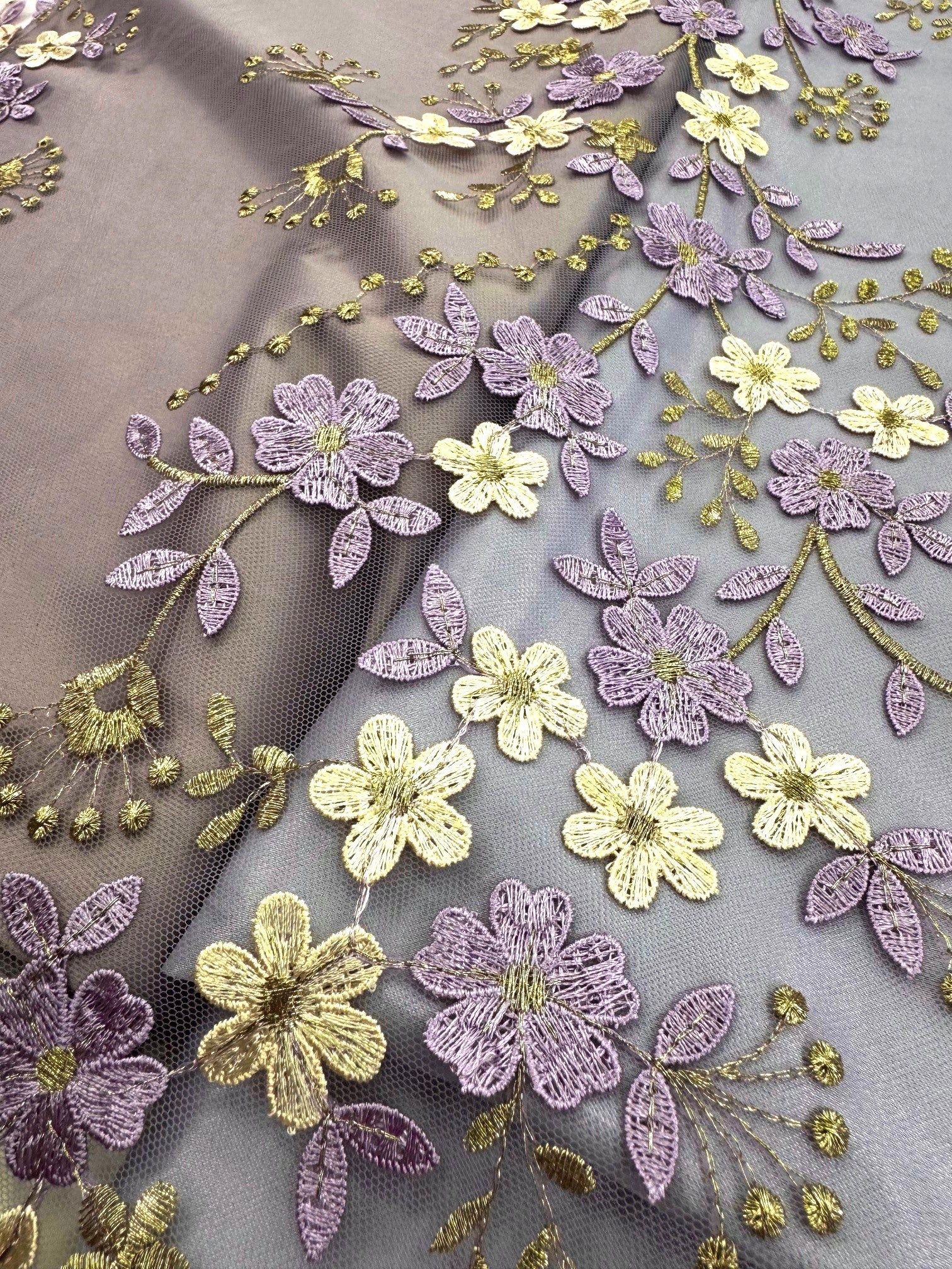 Broderie Pe Tull, Latime 125cm, Lila