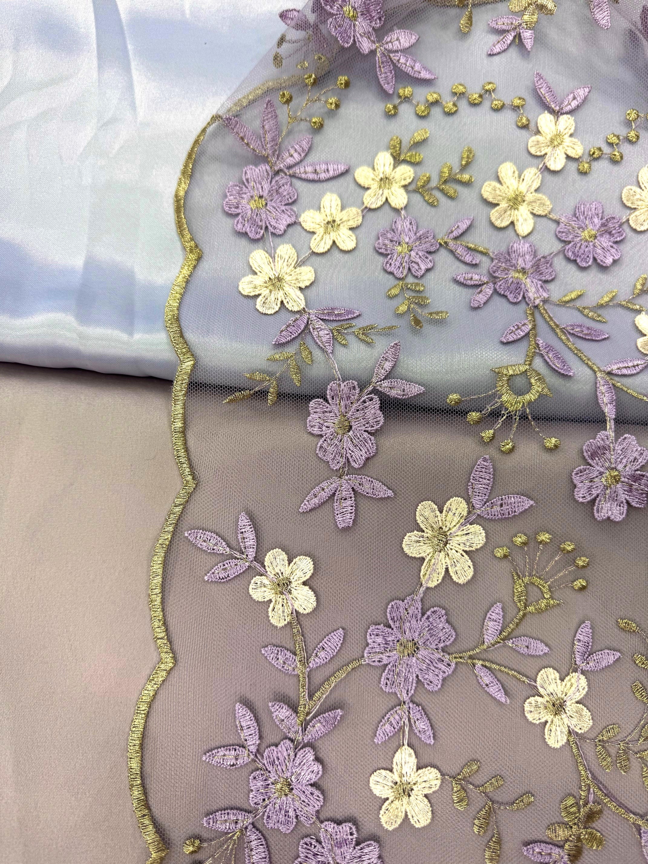Broderie Pe Tull, Latime 125cm, Lila
