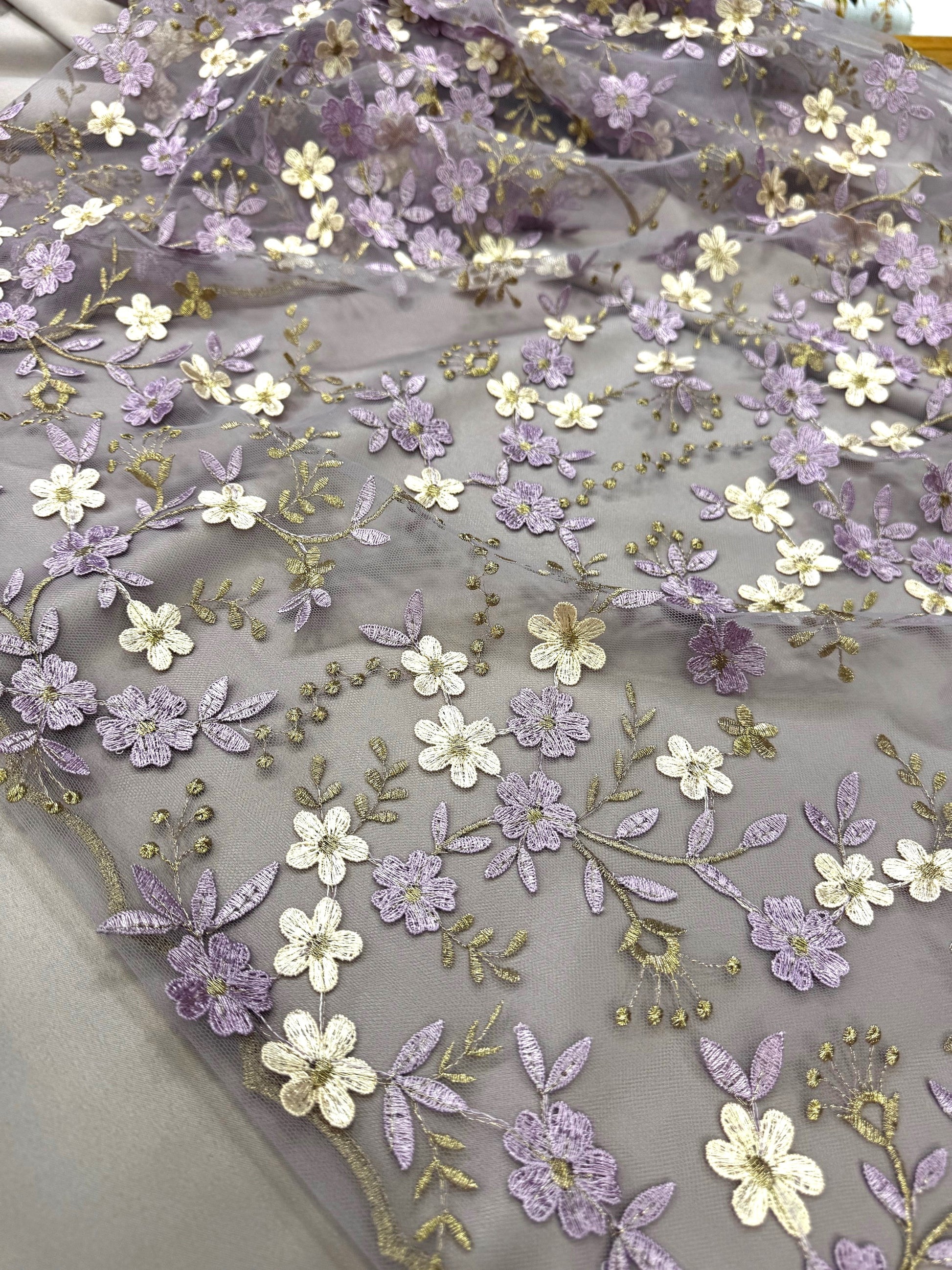 Broderie Pe Tull, Latime 125cm, Lila