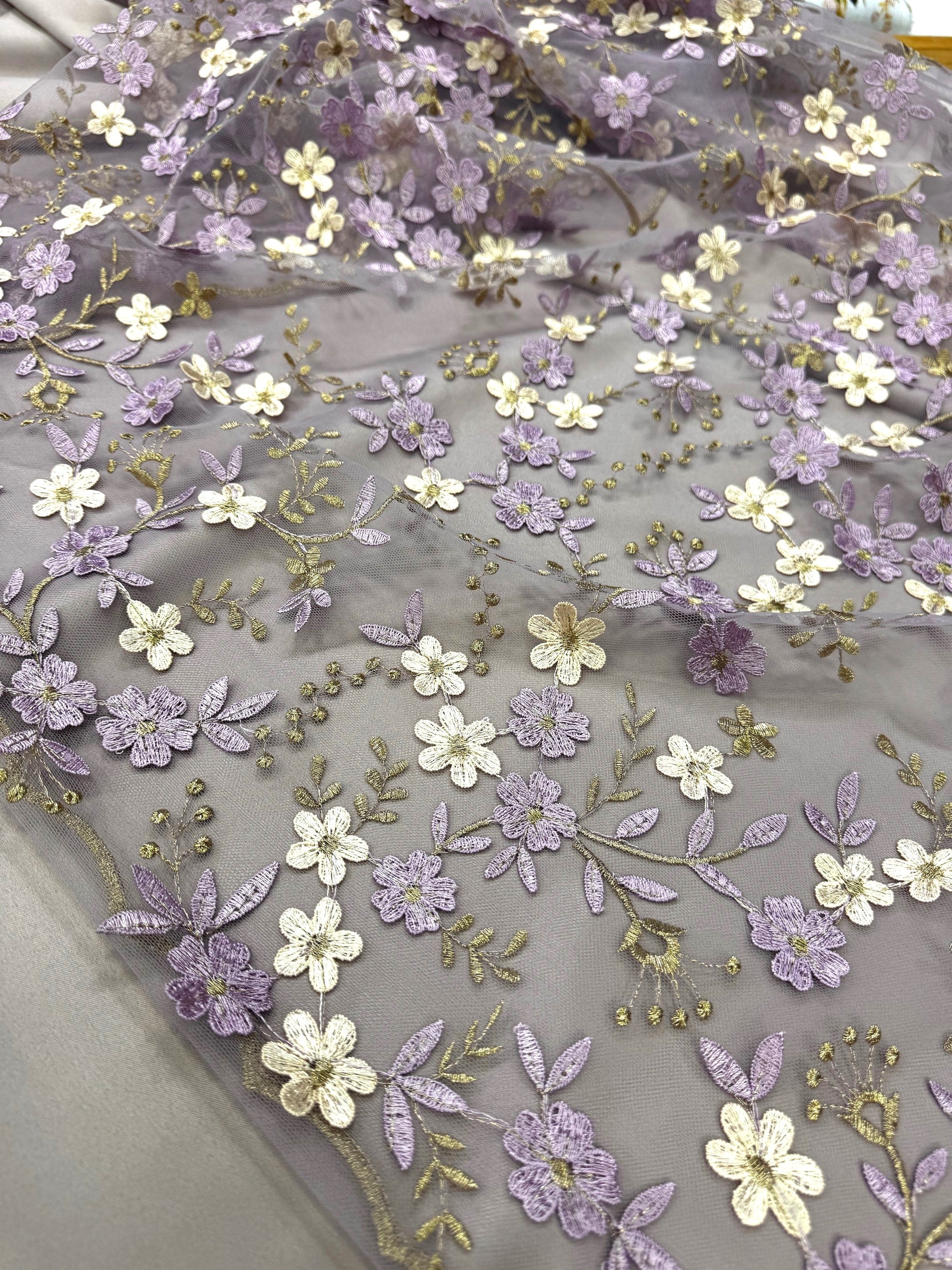 Broderie Pe Tull, Latime 125cm, Lila