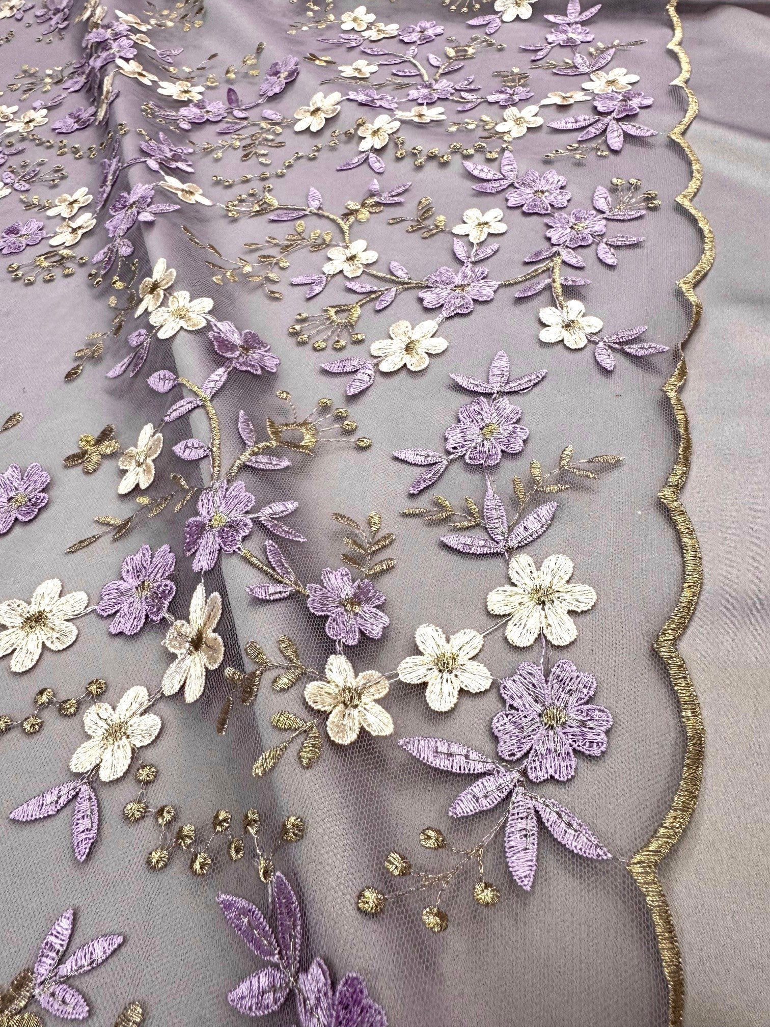 Broderie Pe Tull, Latime 125cm, Lila