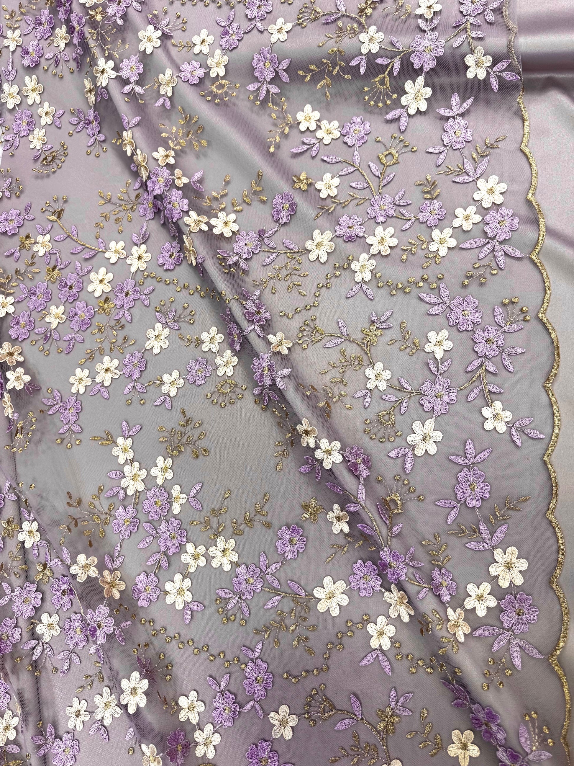 Broderie Pe Tull, Latime 125cm, Lila