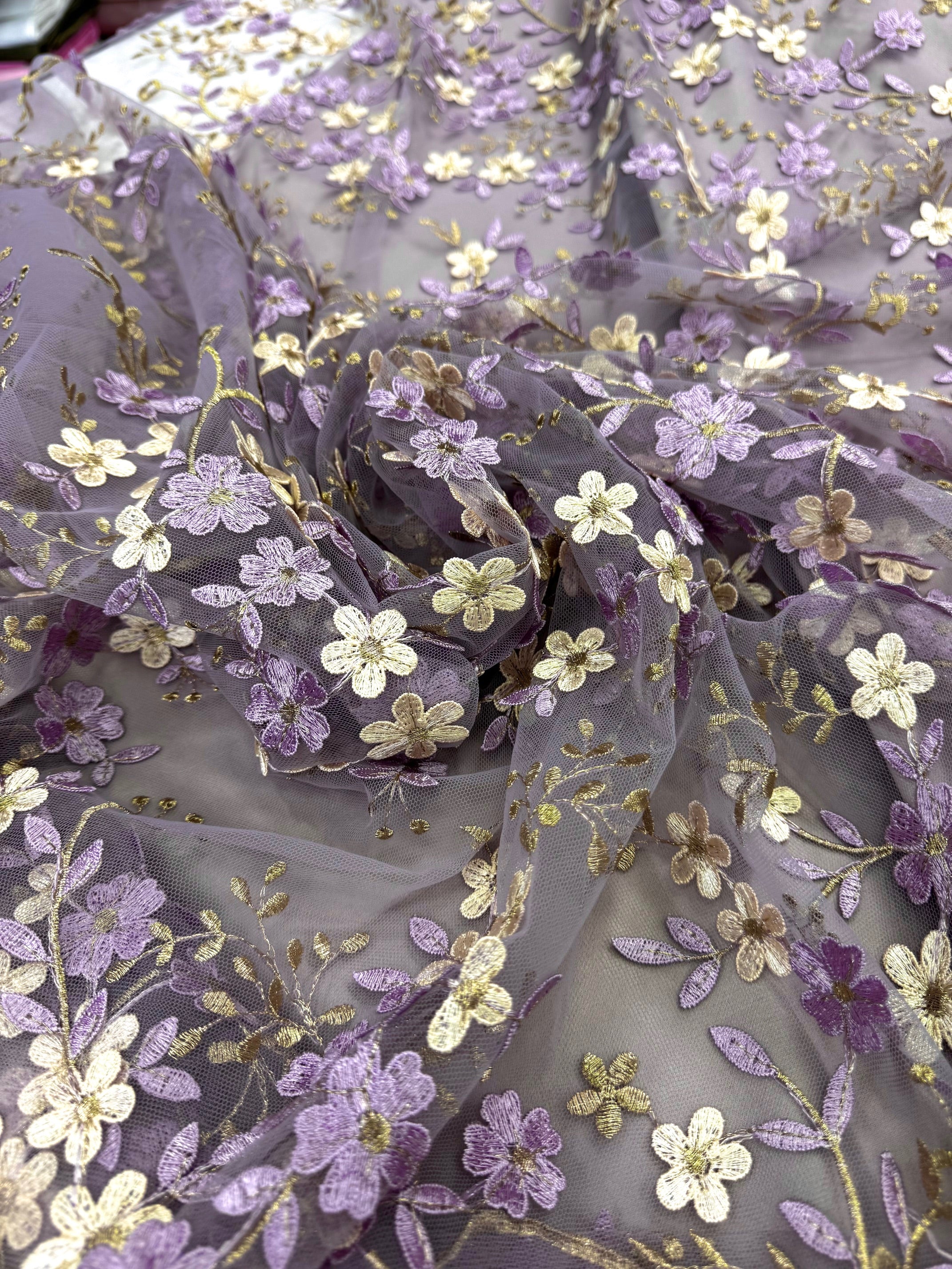 Broderie Pe Tull, Latime 125cm, Lila