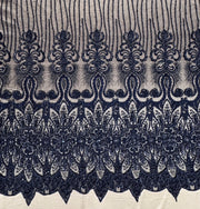 Broderie Pe Tull Cu Margele, Bleumarin