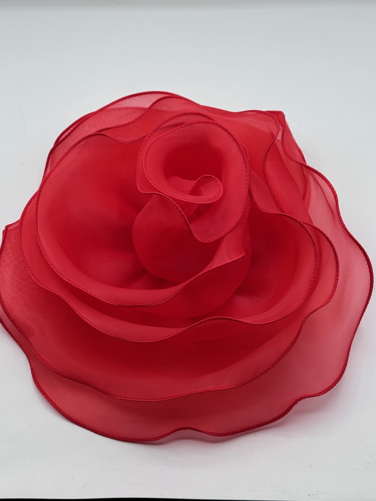 Floare Din Organza 25cm, Rosu