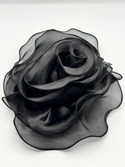 Floare Din Organza 25cm, Negru