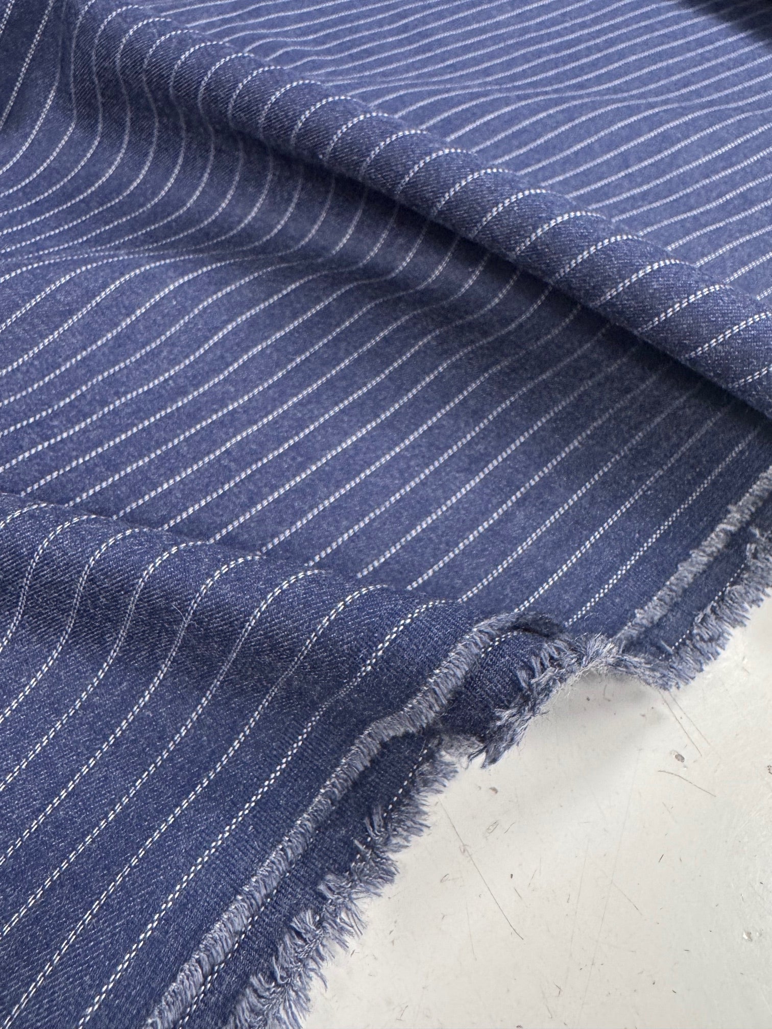 Denim Cu Dungi Cu Elastan, Albastru