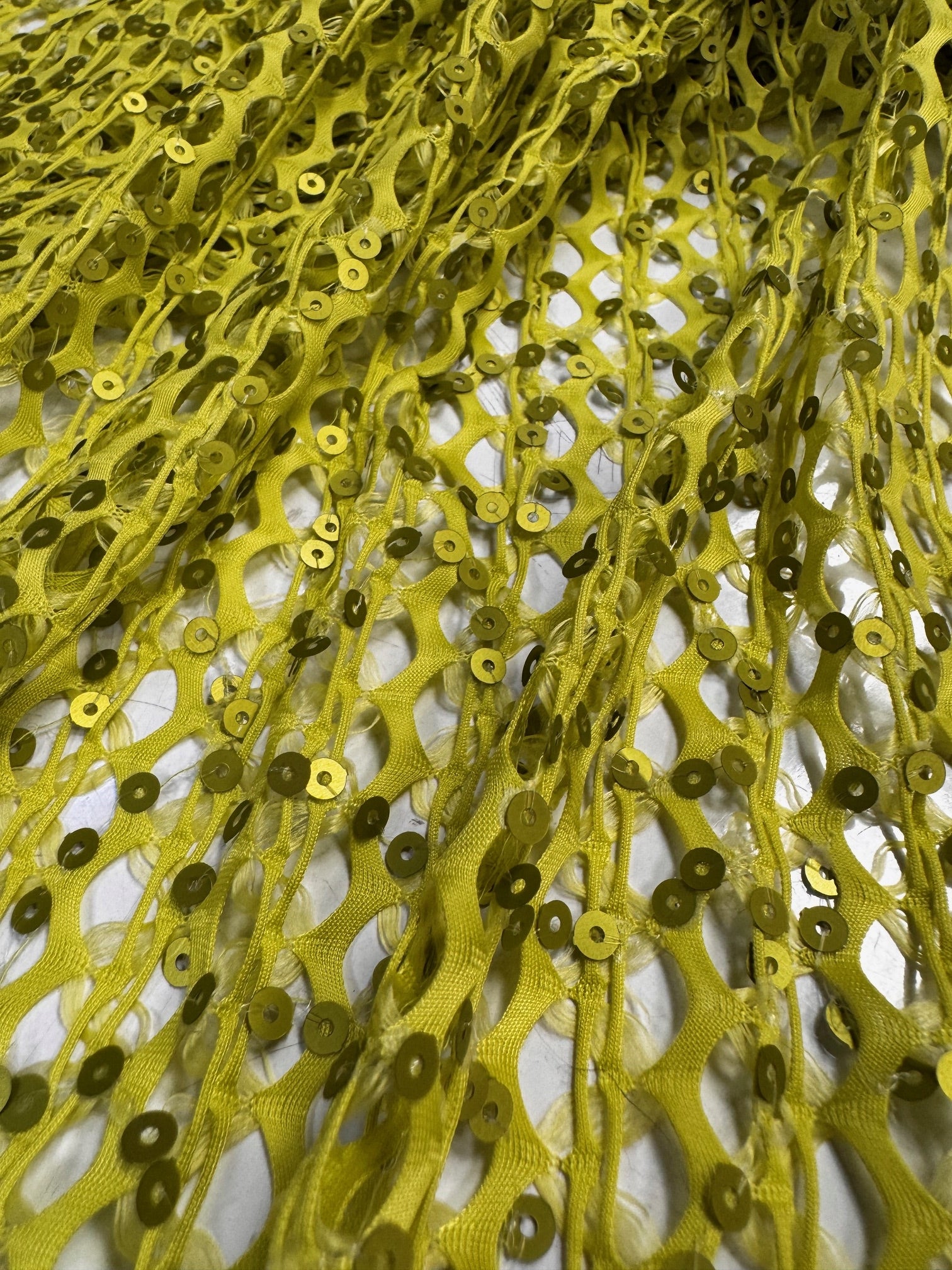 Plasa Cu Paiete Usor Elastica Galben Lime