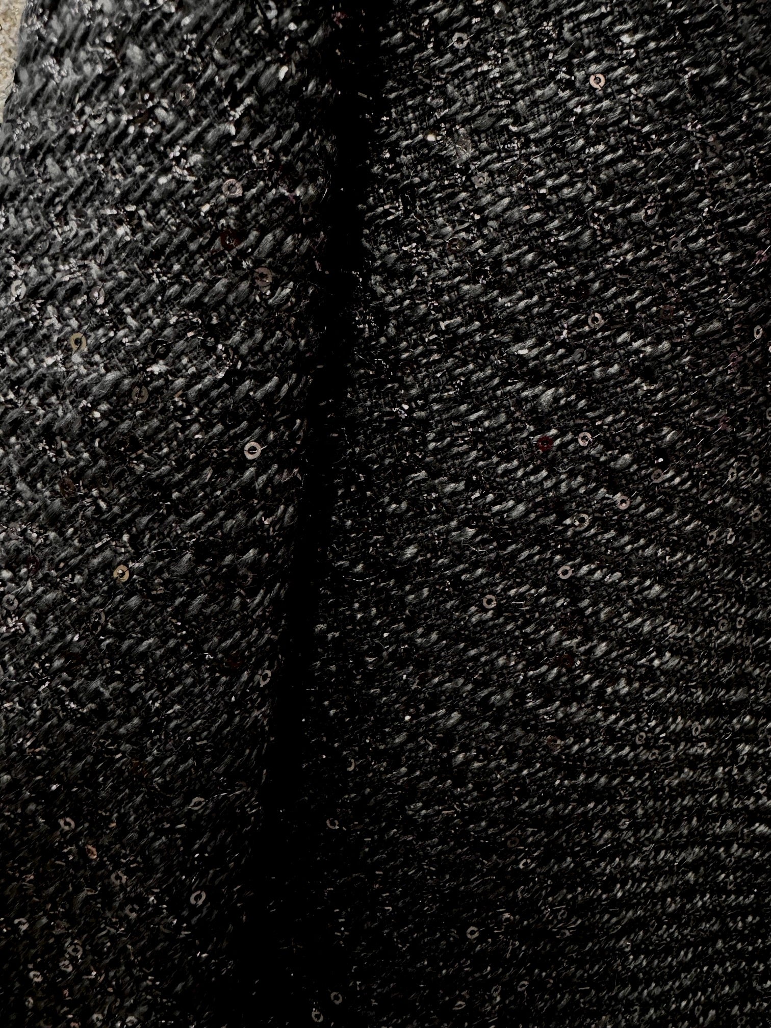 Stofa Tweed Neagra Cu Paiete Negre