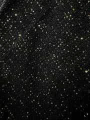 Stofa Tweed Neagra Cu Paiete Aurii