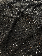 Broderie Pe Tull Cu Margele, Negru