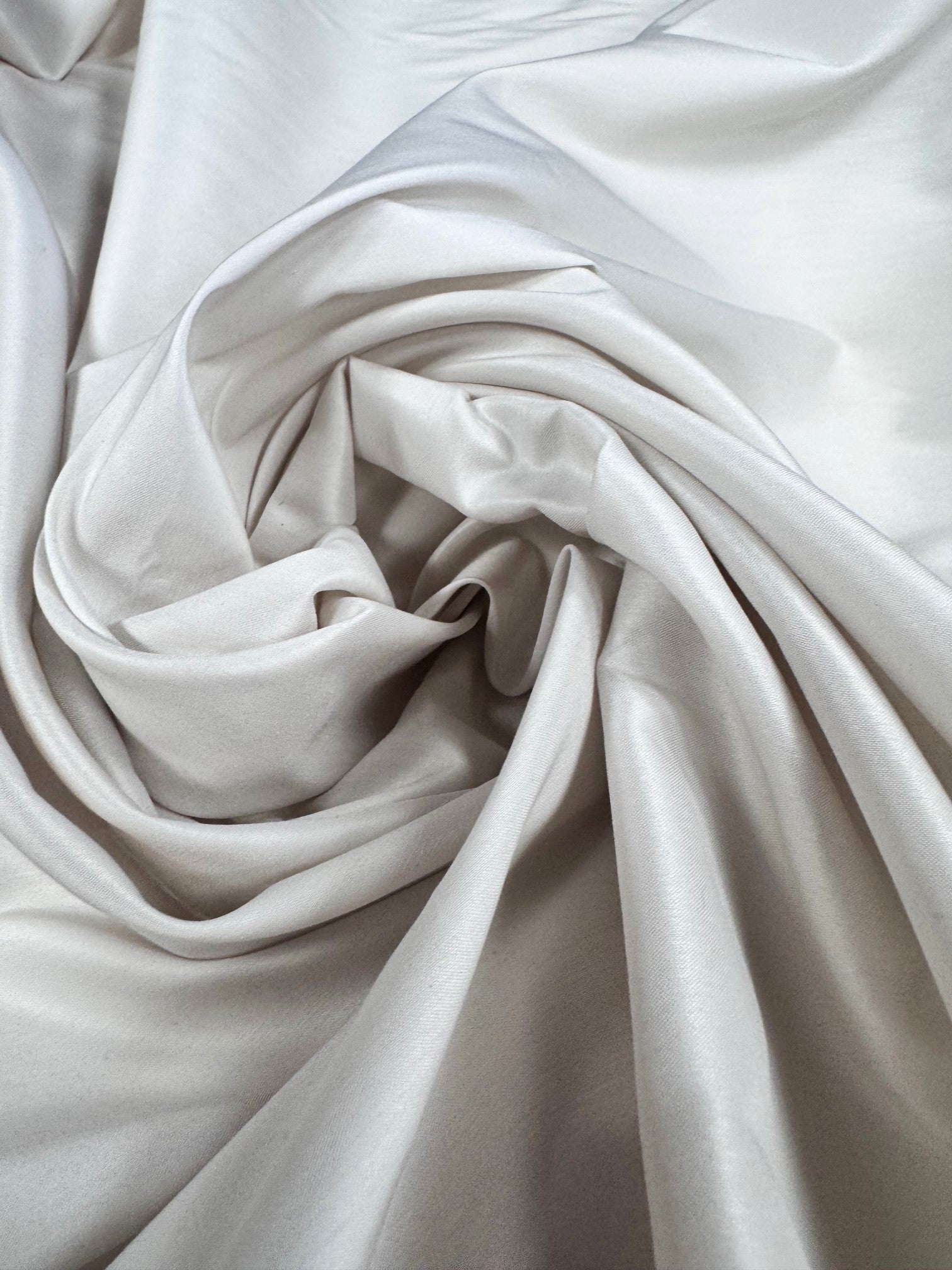 Poplin Satinat Cu Elastan Alb Gri